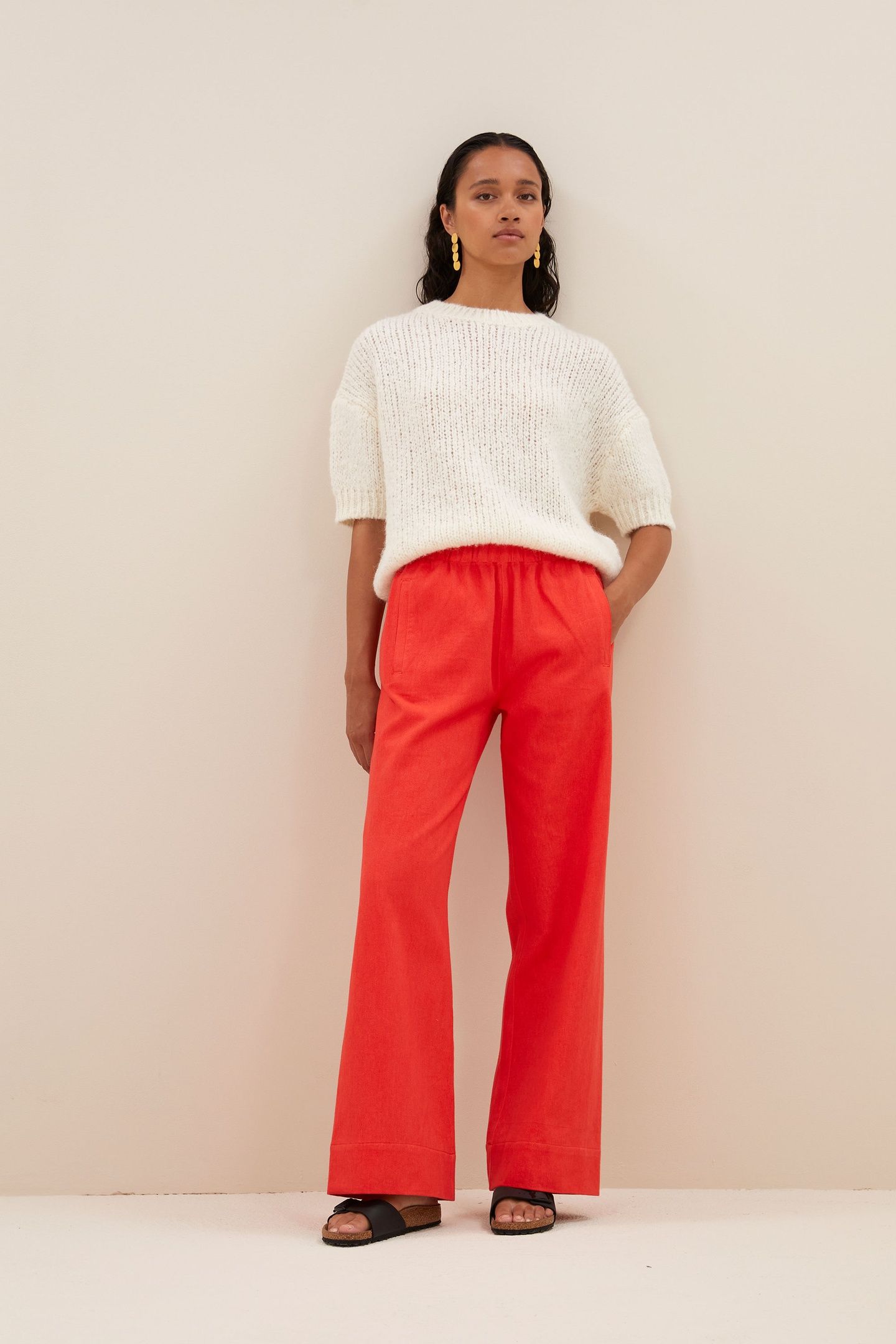 MEES TWILL PANTS POPPY RED 2