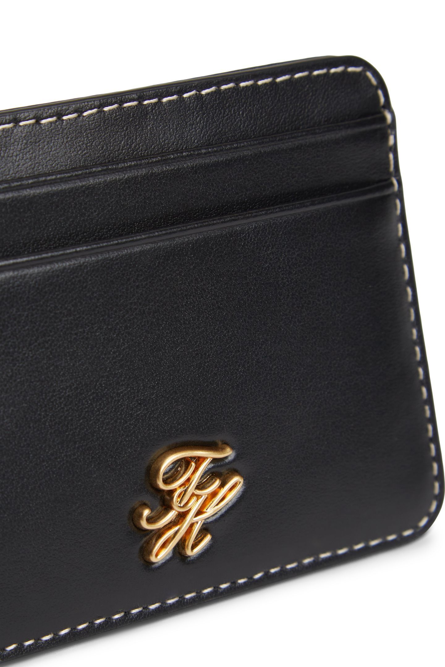 SCRIPT LEATHER CARDHOLDER BLACK 3