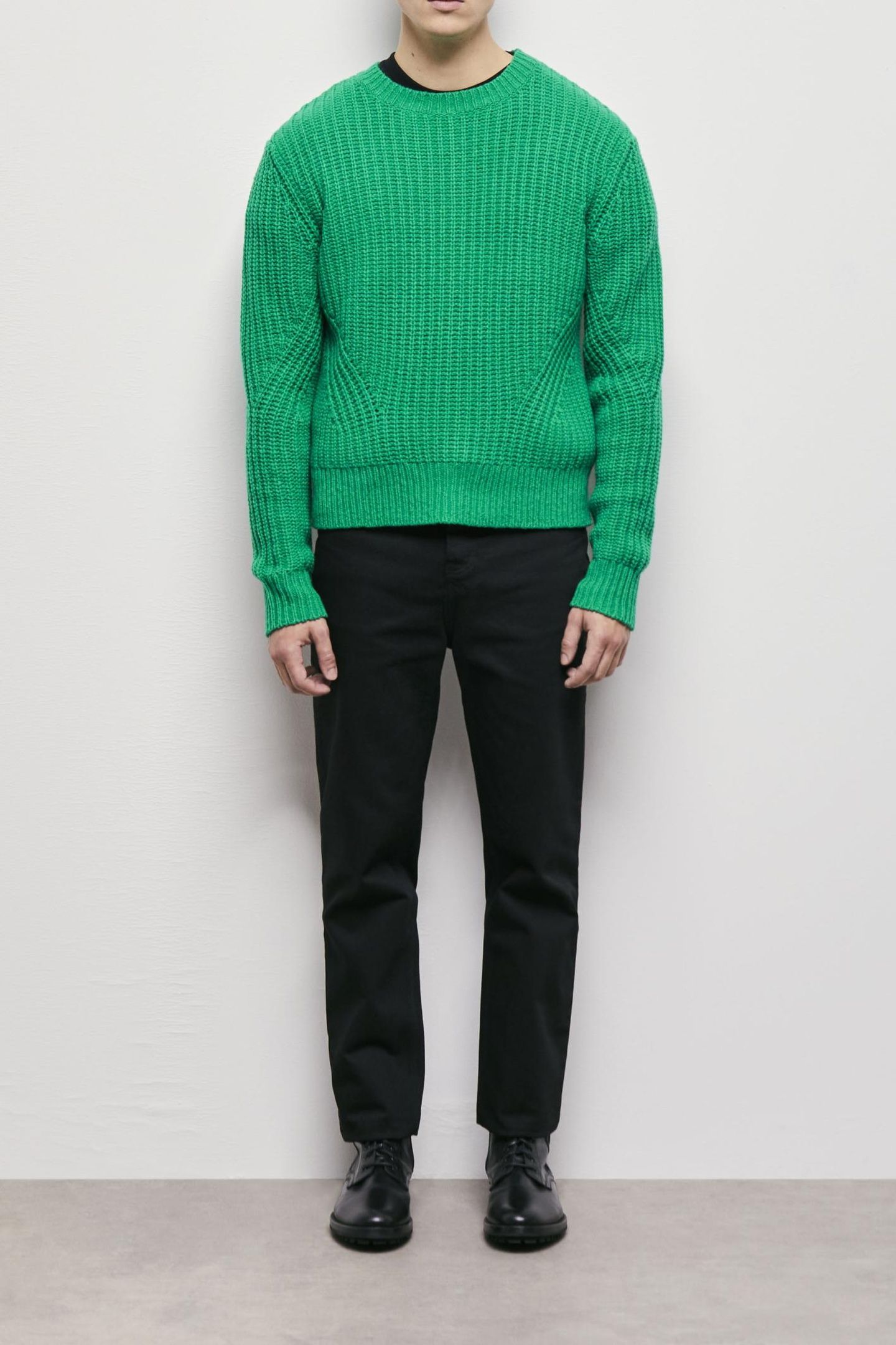 LONG-SLEEVED WOOL/NYLON SWEATER GREEN 1