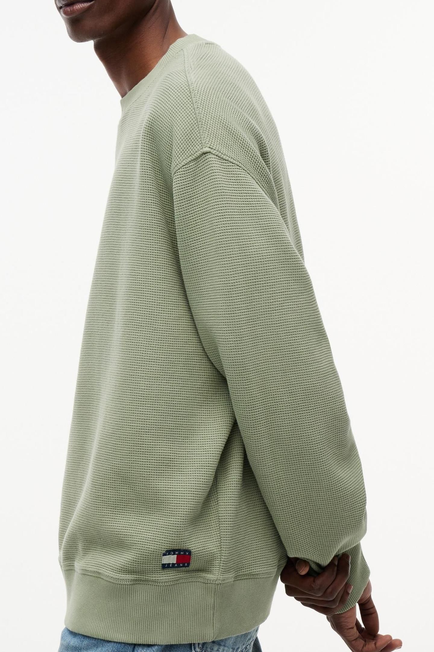 RELAXED WASHED WAFFLE KNIT SPRING OLIVE 5