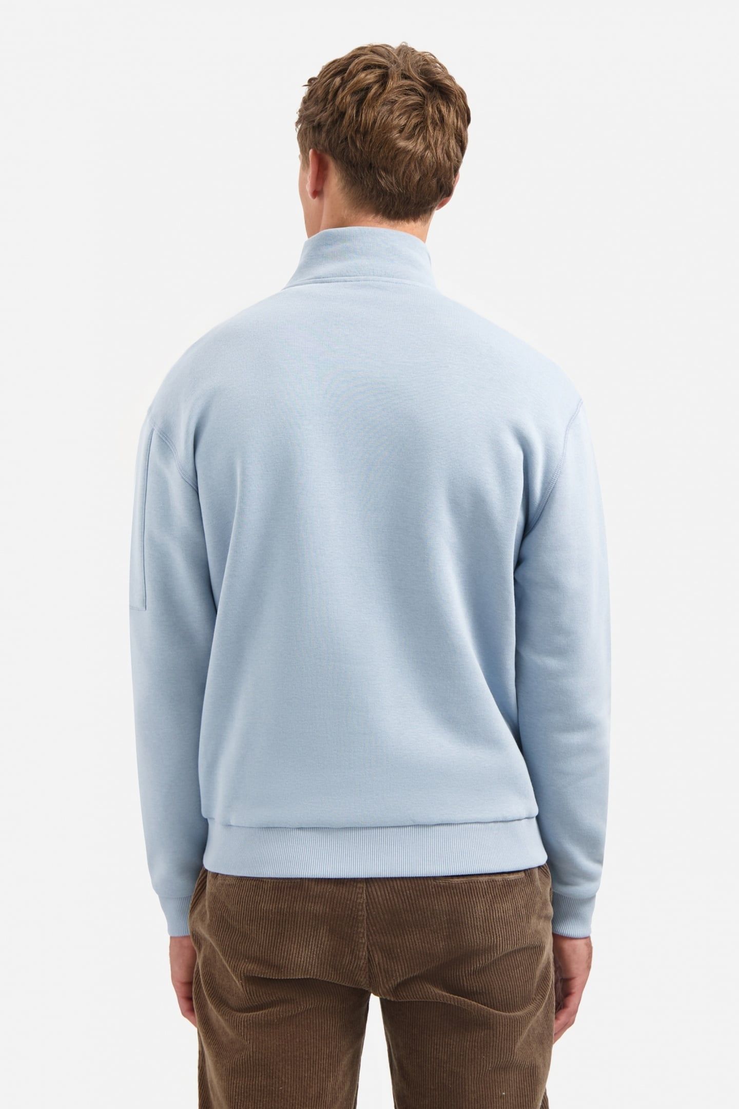 SWEATER HALF ZIP BRUSHED DUSTY BLUE 3