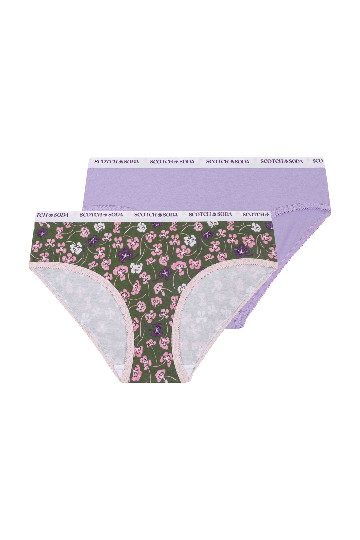 GIRLS 2PK GIRLS COTTON BIKINI UNDERWEAR PURPLE 1