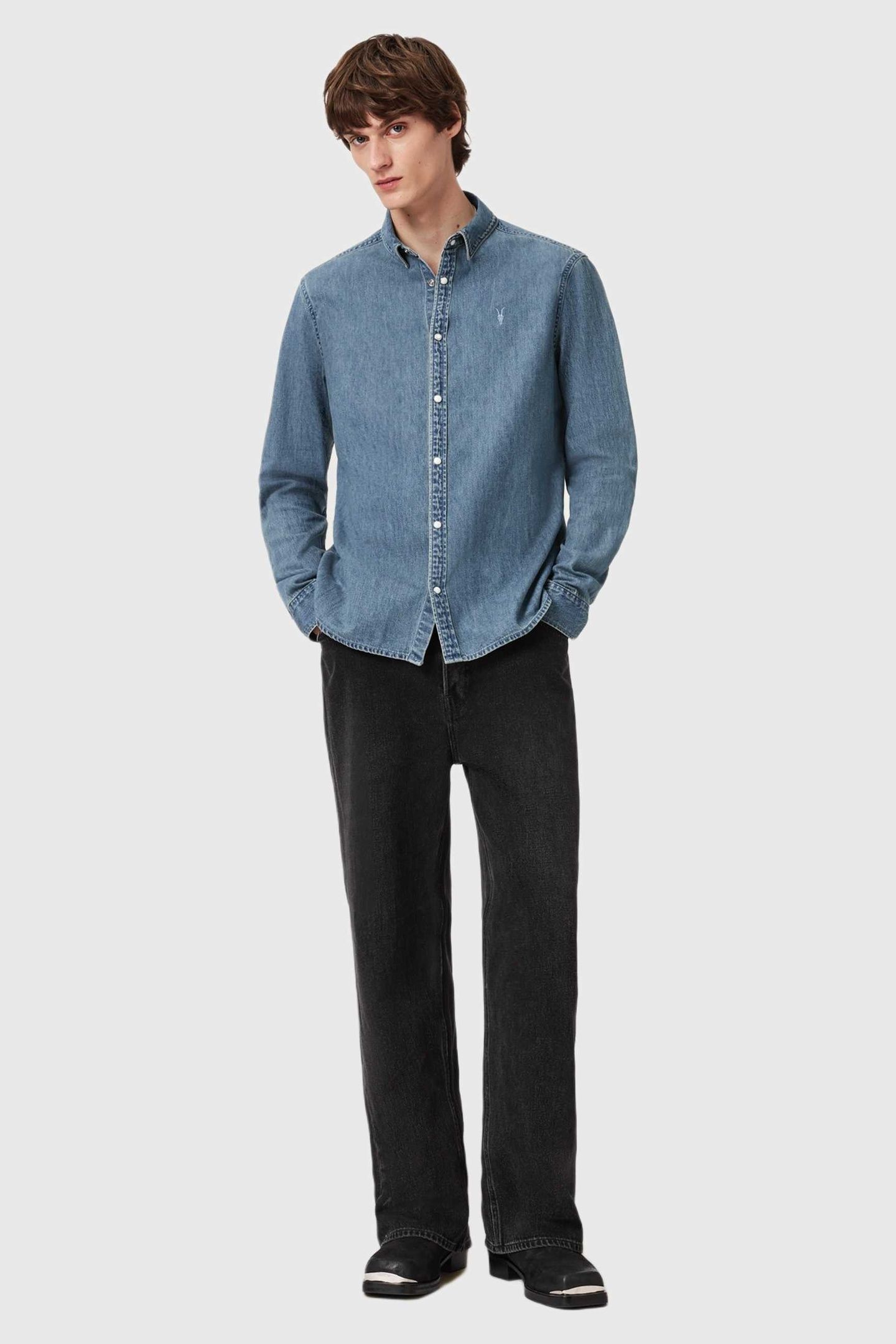 GLEASON LS SHIRT LIGHT INDIGO 1