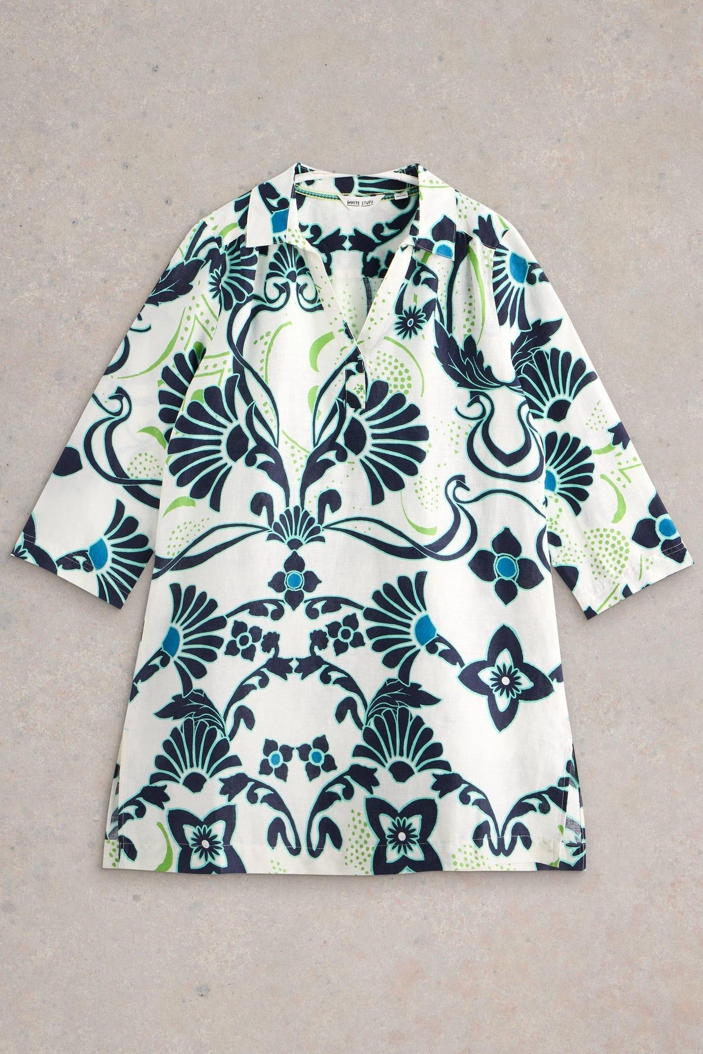 BLAKE LINEN TUNIC IVORY PRINT 3