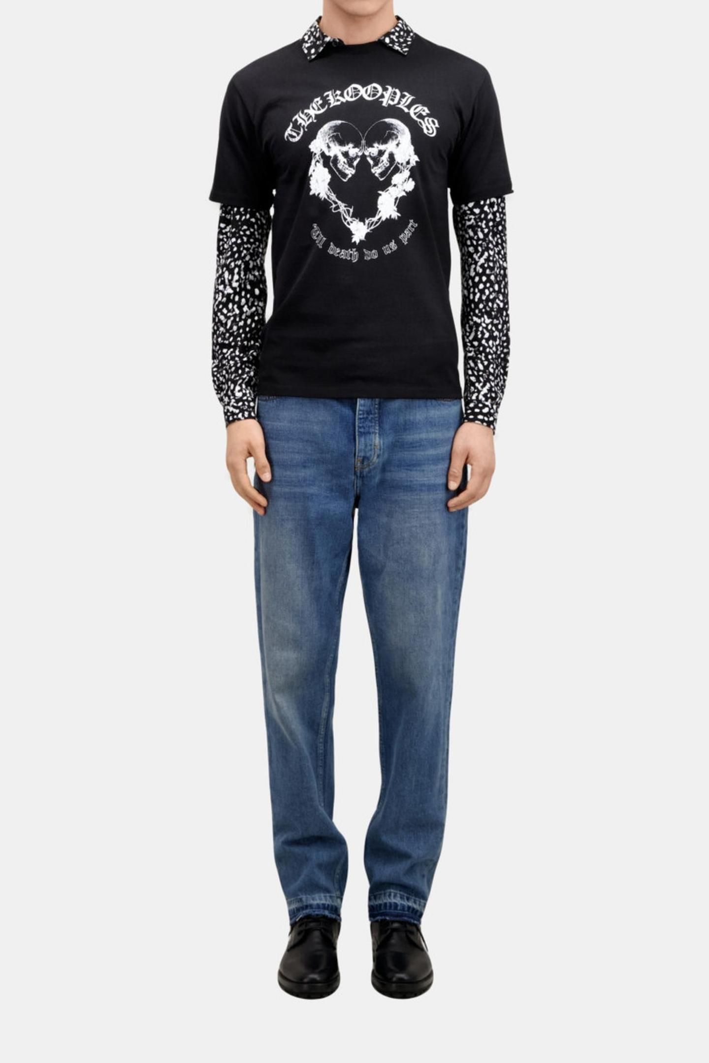 SHORT-SLEEVED T-SHIRT WITH SKULL AND HEART BLACK 2