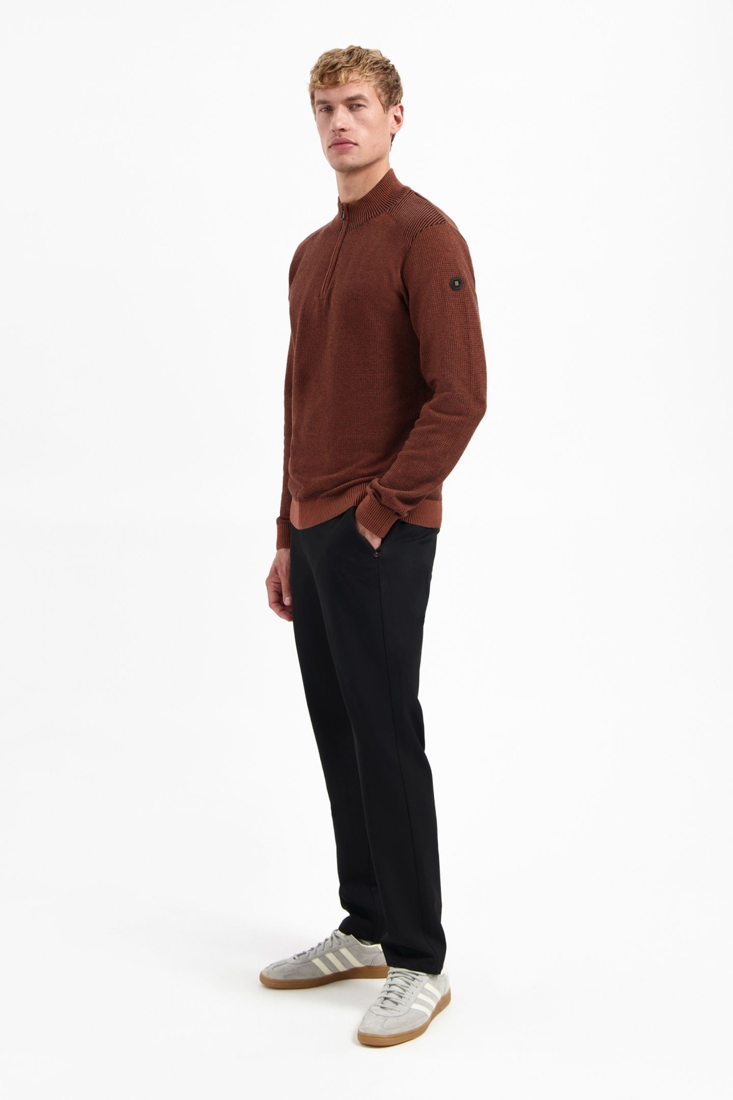 PULLOVER HALF ZIP PLATED STRUCTURE KNIT TERRA 3