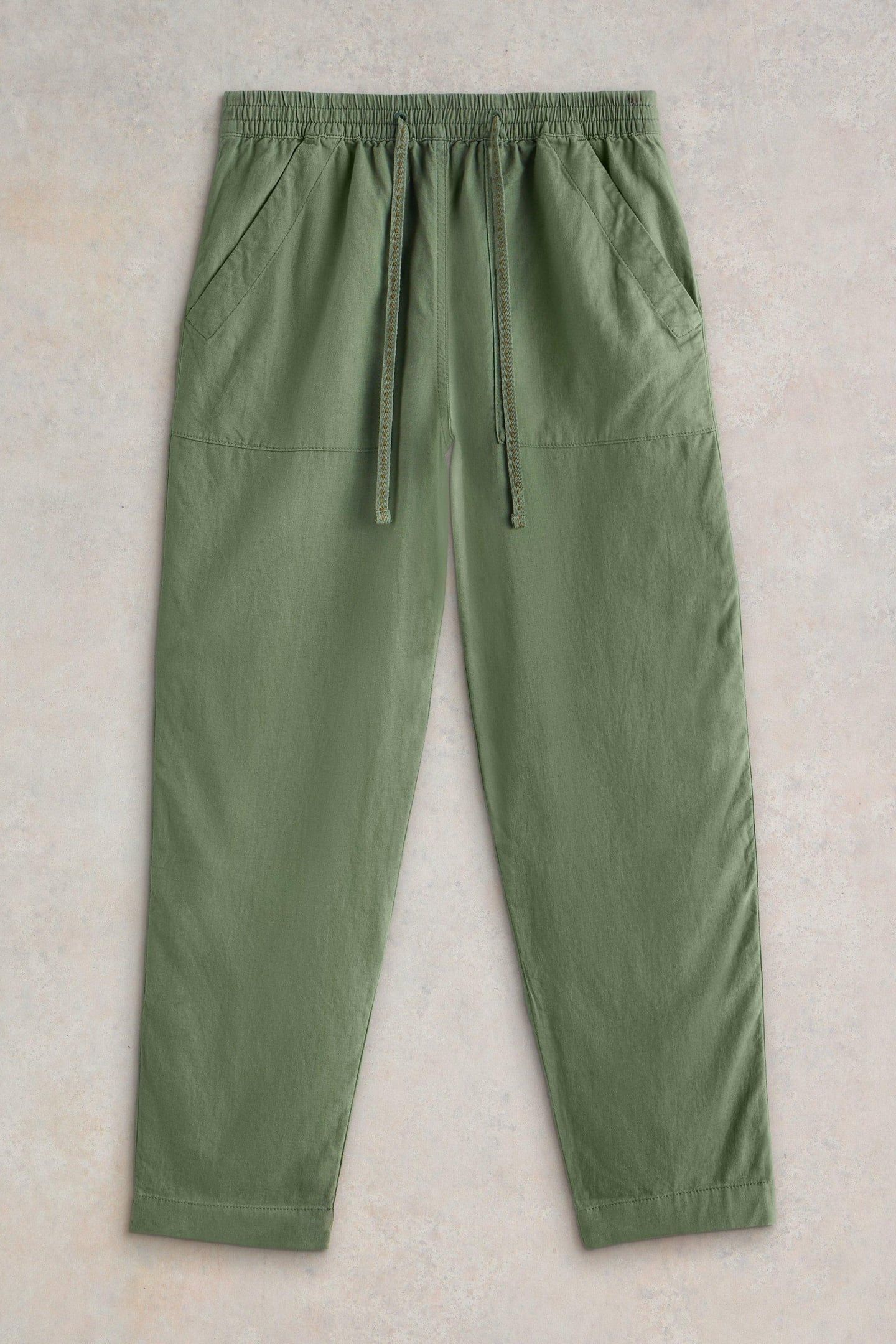 ELLE LINEN BLEND TROUSER MID GREEN 3