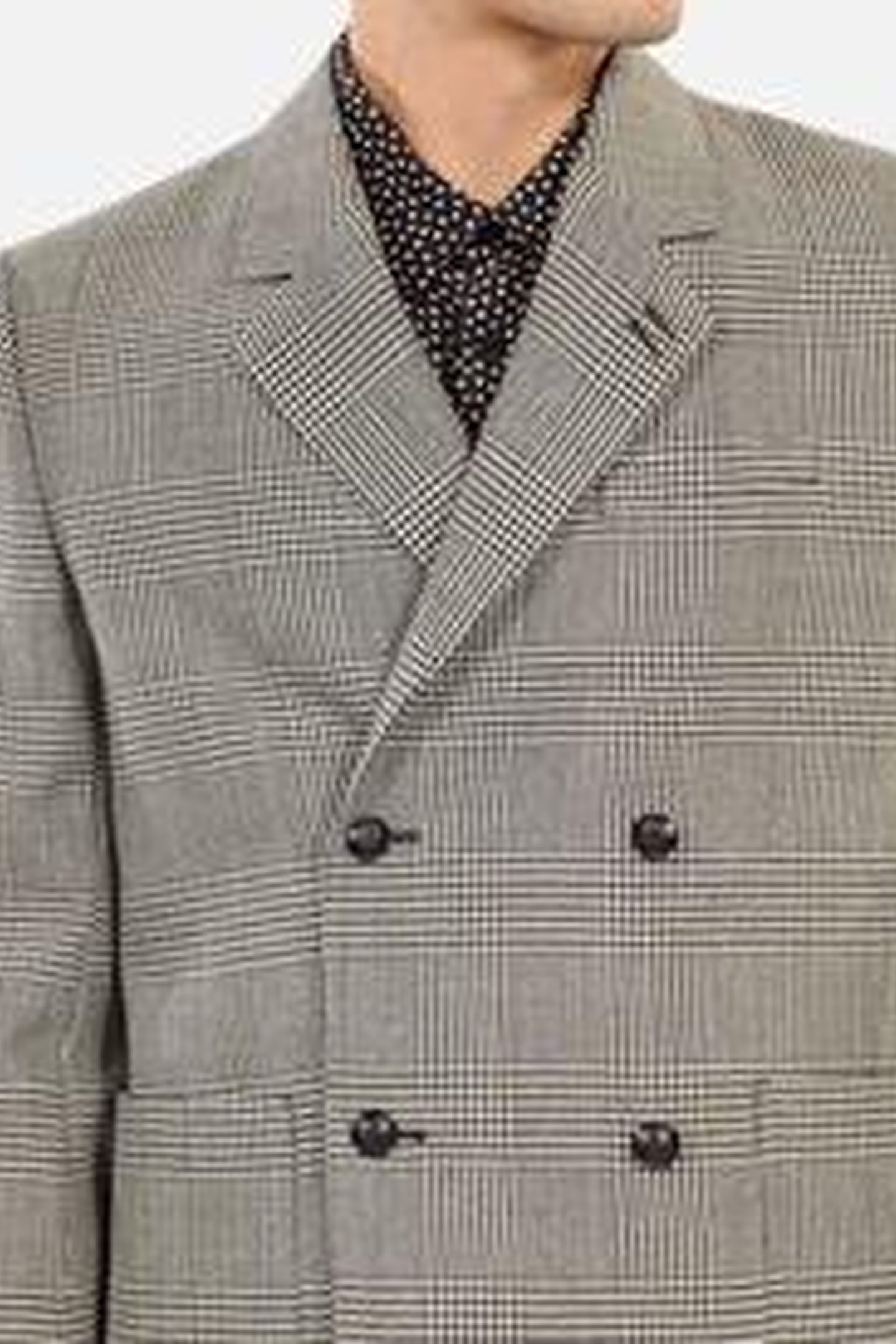 4-BUTTON DOUBLE-BREASTED JACKET BLACK WHITE 12