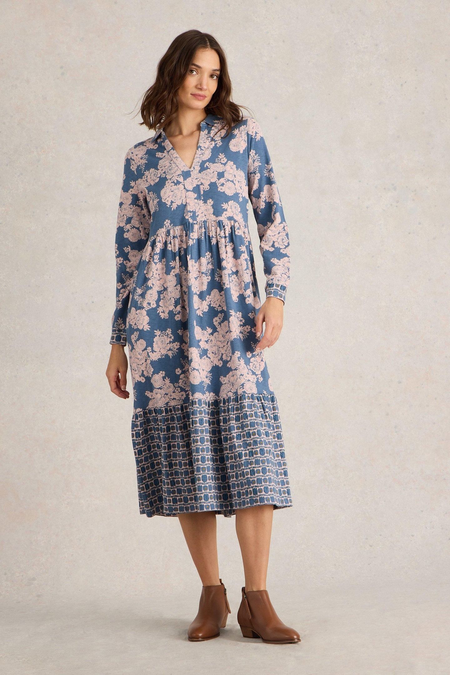 AIMEE JERSEY DRESS BLUE MULTI 1
