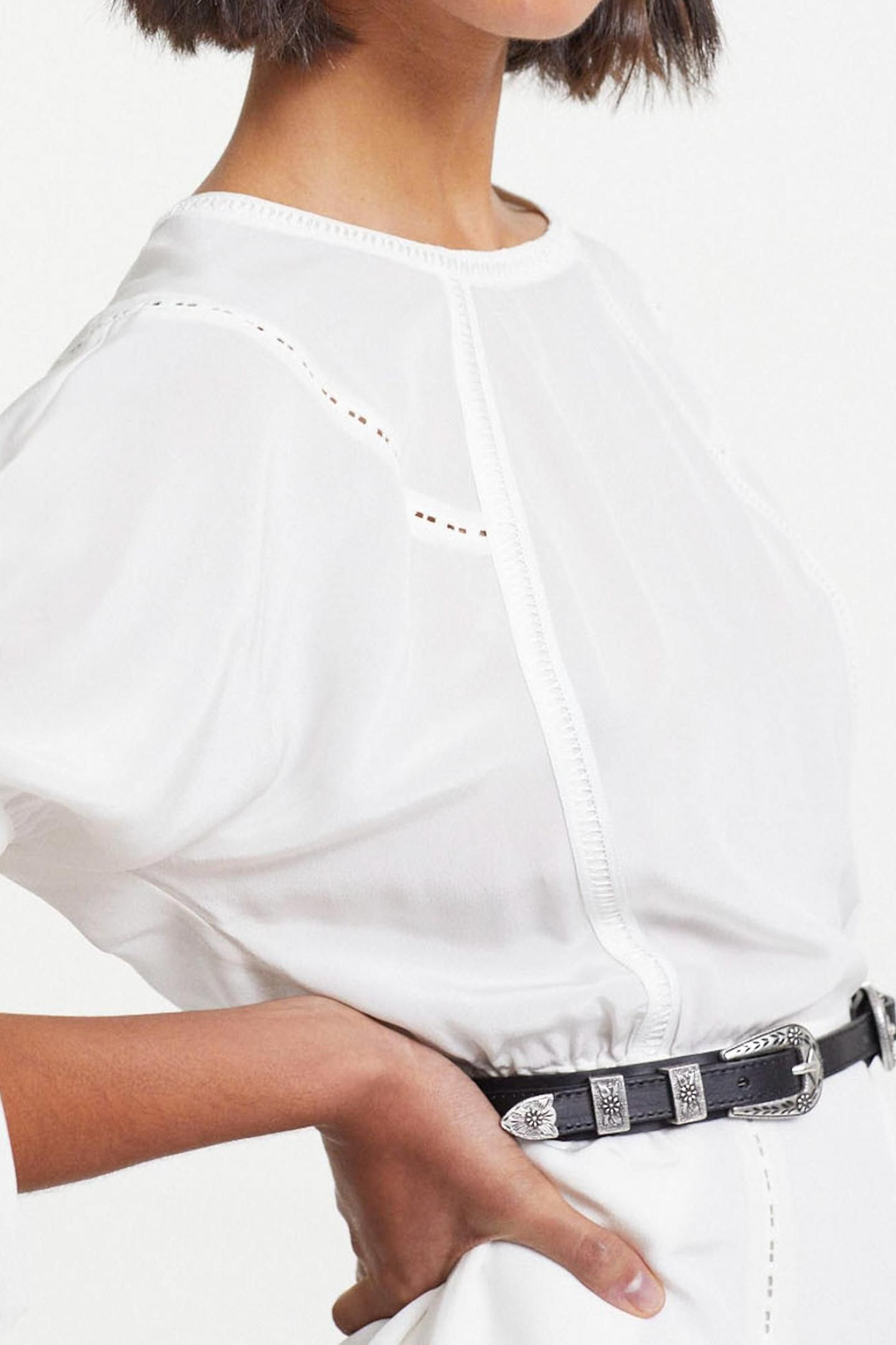 SHORT DRESS WITH SHORT-SLEEVED BRAIDS OFF WHITE 6