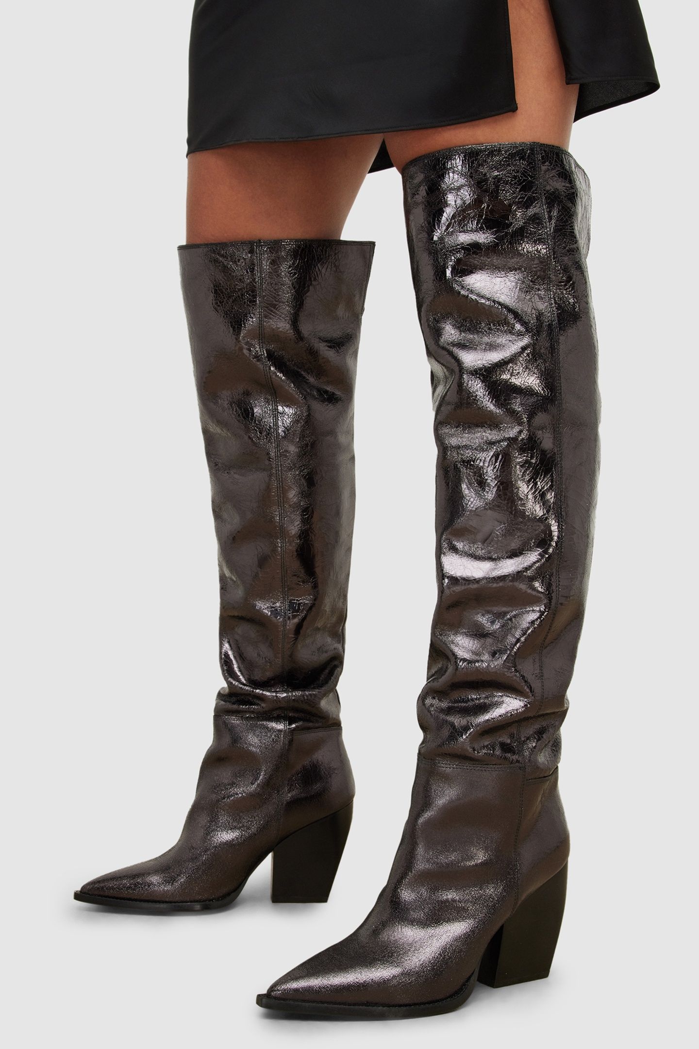 REINA CRINKLE BOOT GUNMETAL GREY 3