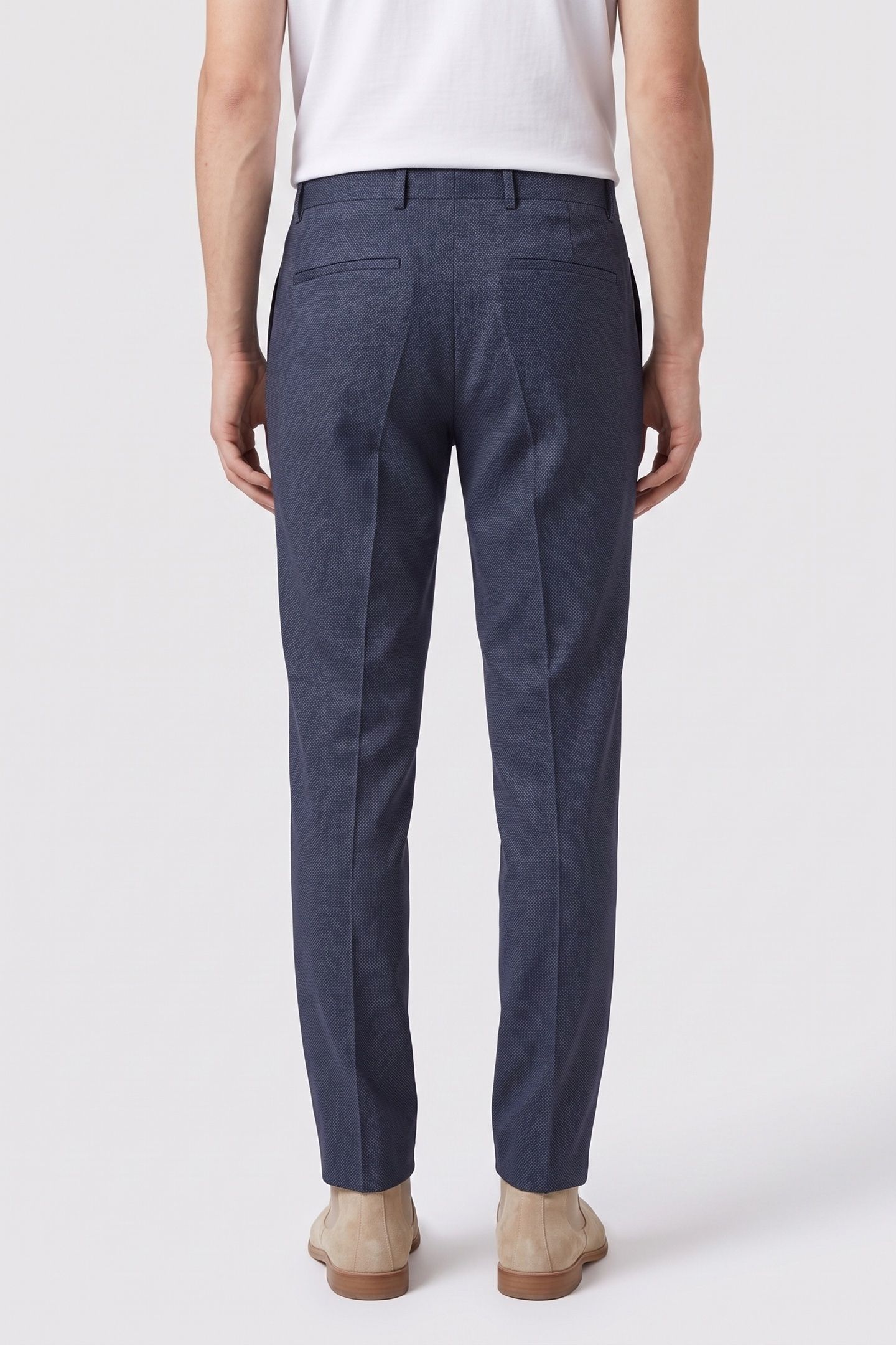 MICRO DOT SLIM TROUSERS DARK SLATE BLUE 2