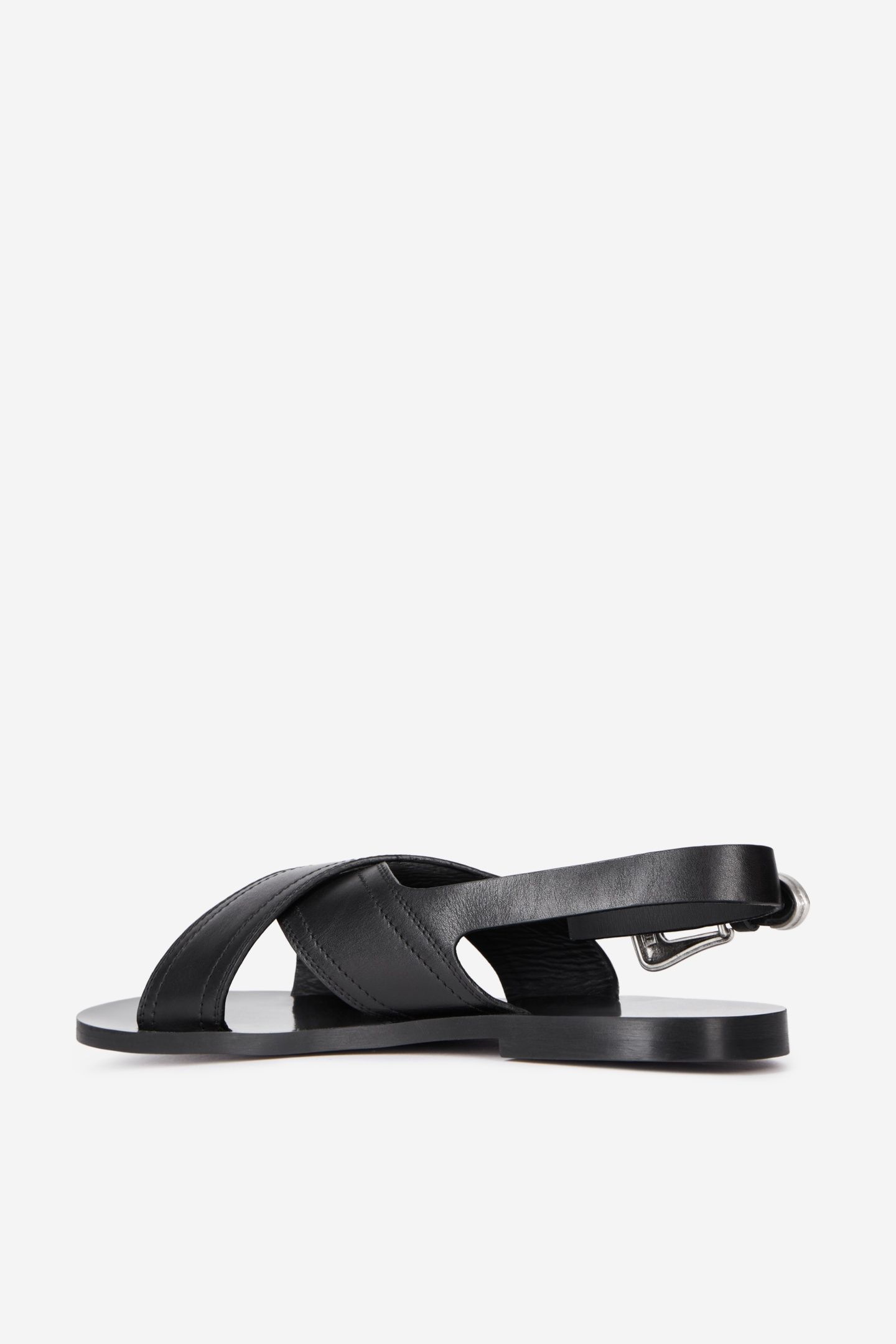 FLAT STRAPS IN SMOOTH LEATHER BLACK 2
