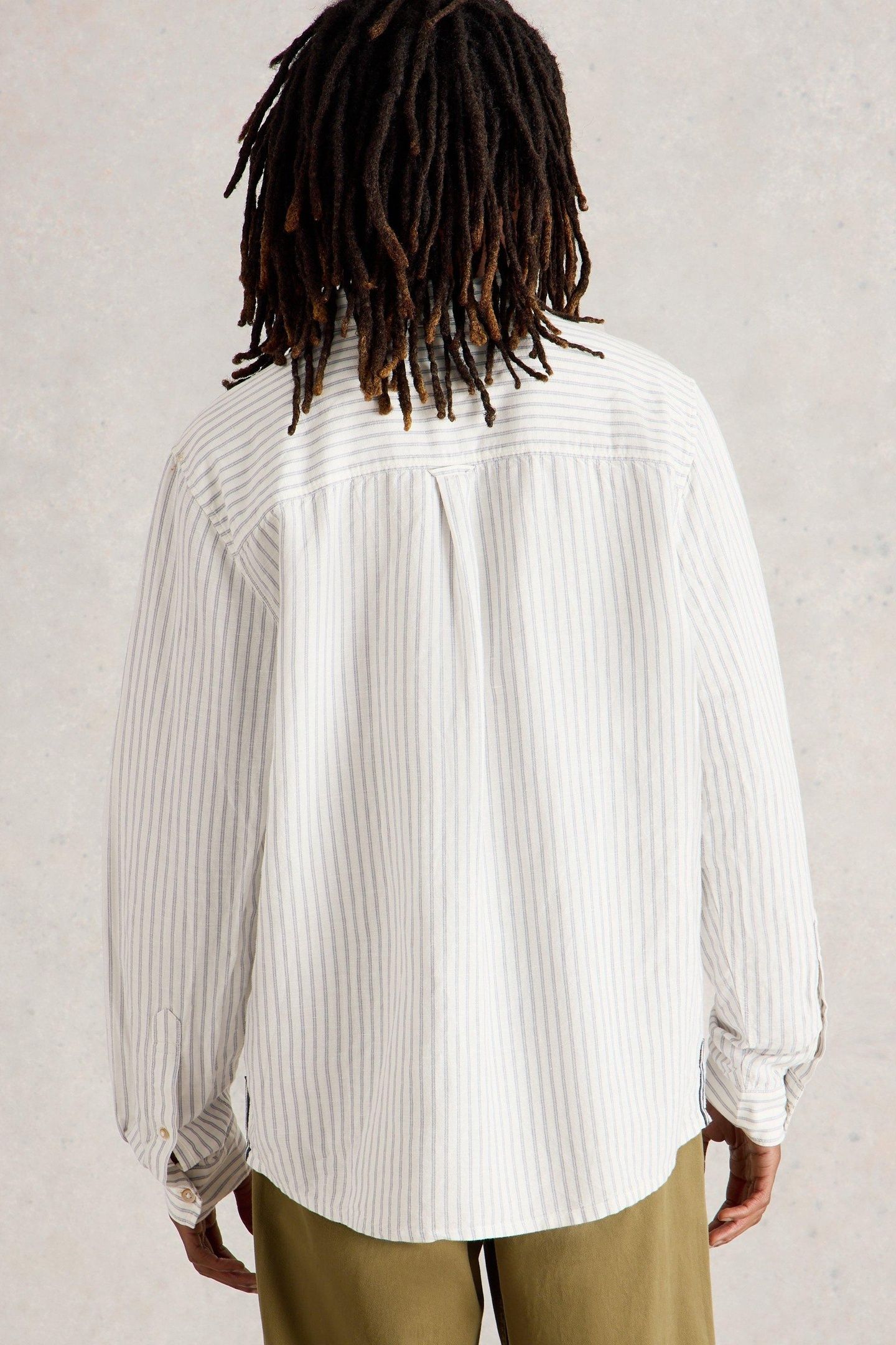 KESWICK STRIPE LS LINEN SHIRT NATURAL MULTI 3