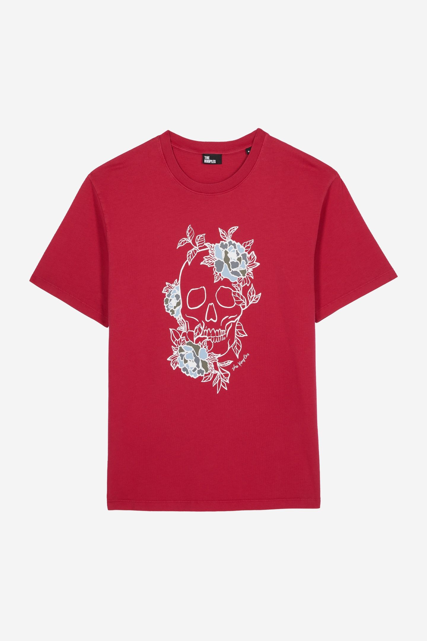 SHORT-SLEEVED T-SHIRT WITH SKULL FLOWERS PRINT CHERRY 4