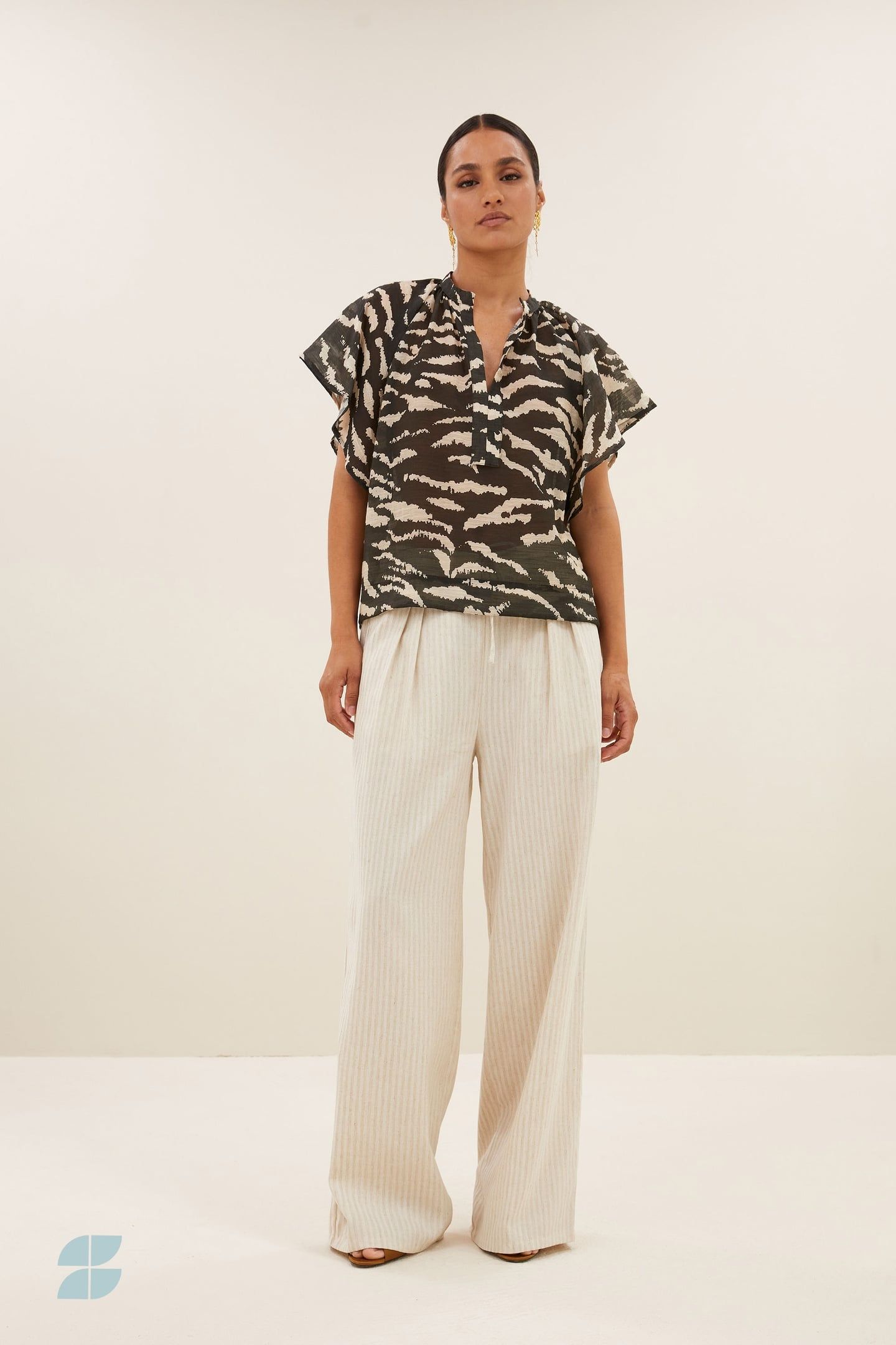 VINA ZEBRA BLOUSE BLACK ZEBRA PRINT 1