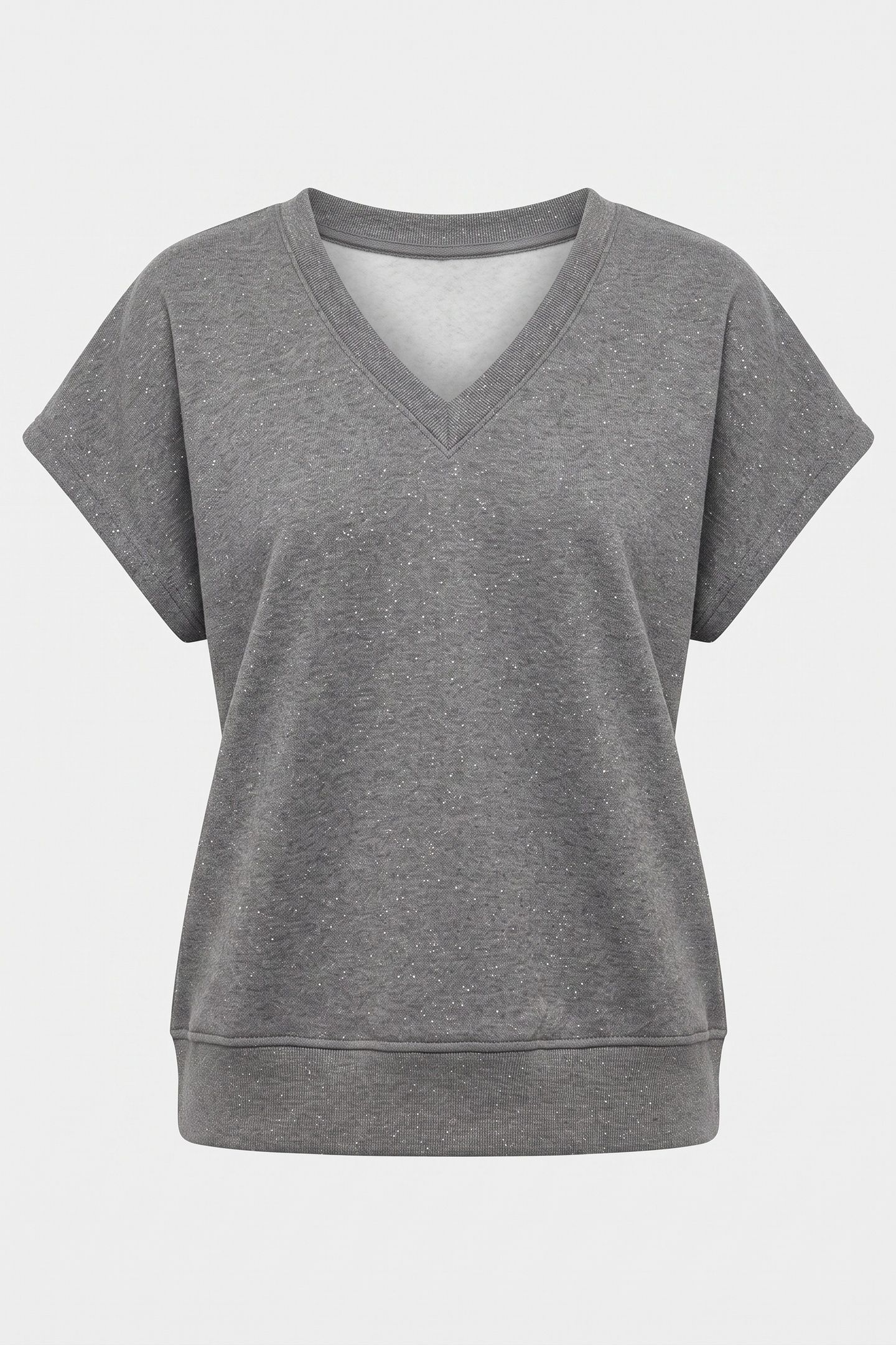 V-NECK TOP GREY SPARKLE 3