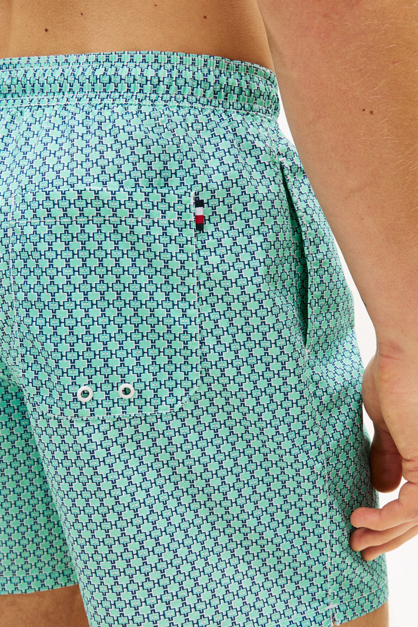 MEDIUM DRAWSTRING PRINT SWIM TRUNK MINI H GEO ARTIC AQUA 5