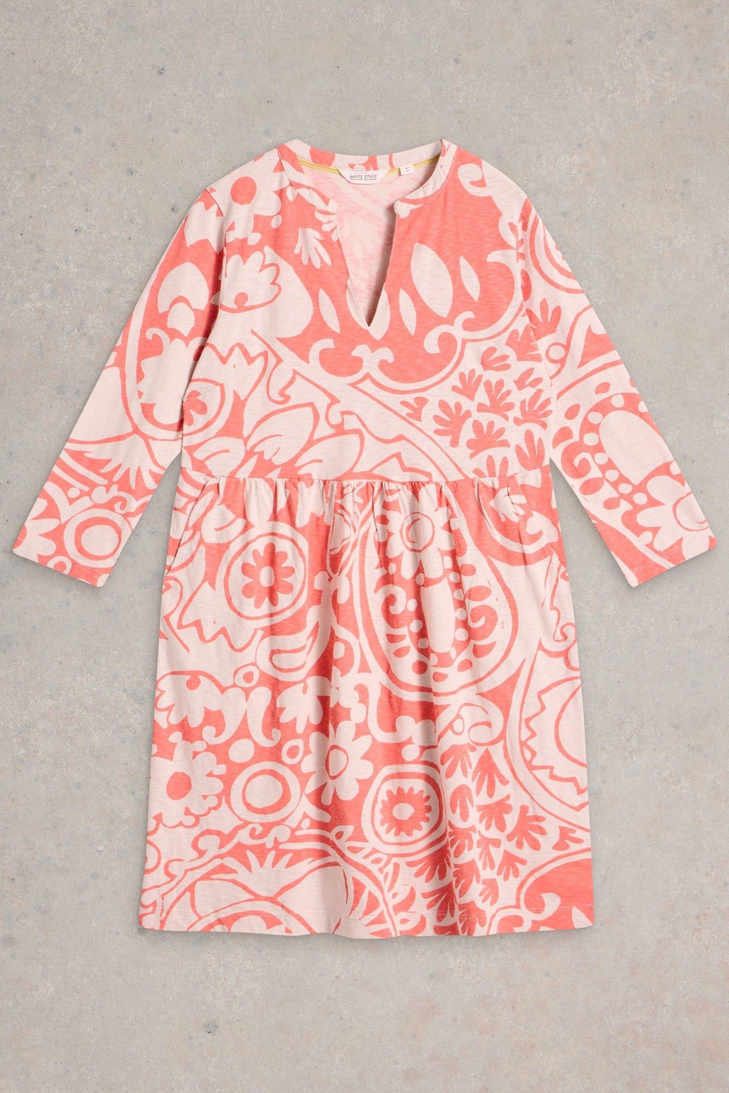 THEA JERSEY DRESS CORAL MULTI 5