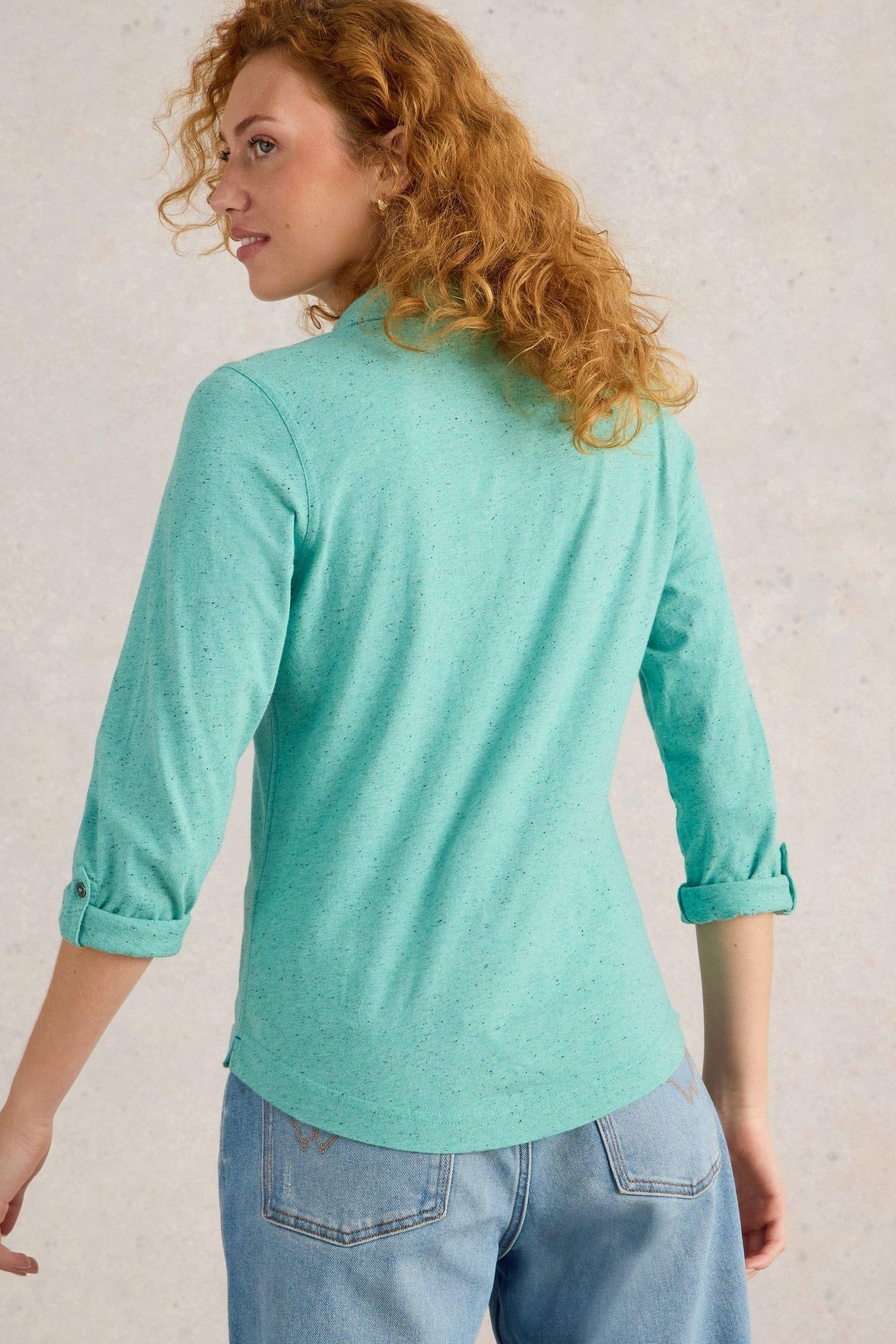 ANNIE POCKET JERSEY SHIRT BRIGHT BLUE 3
