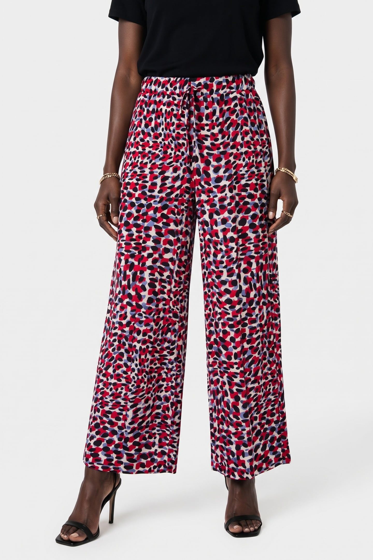 DOT TROUSERS WITH WAISTBAND TIE STRING MULTI COLOR 1
