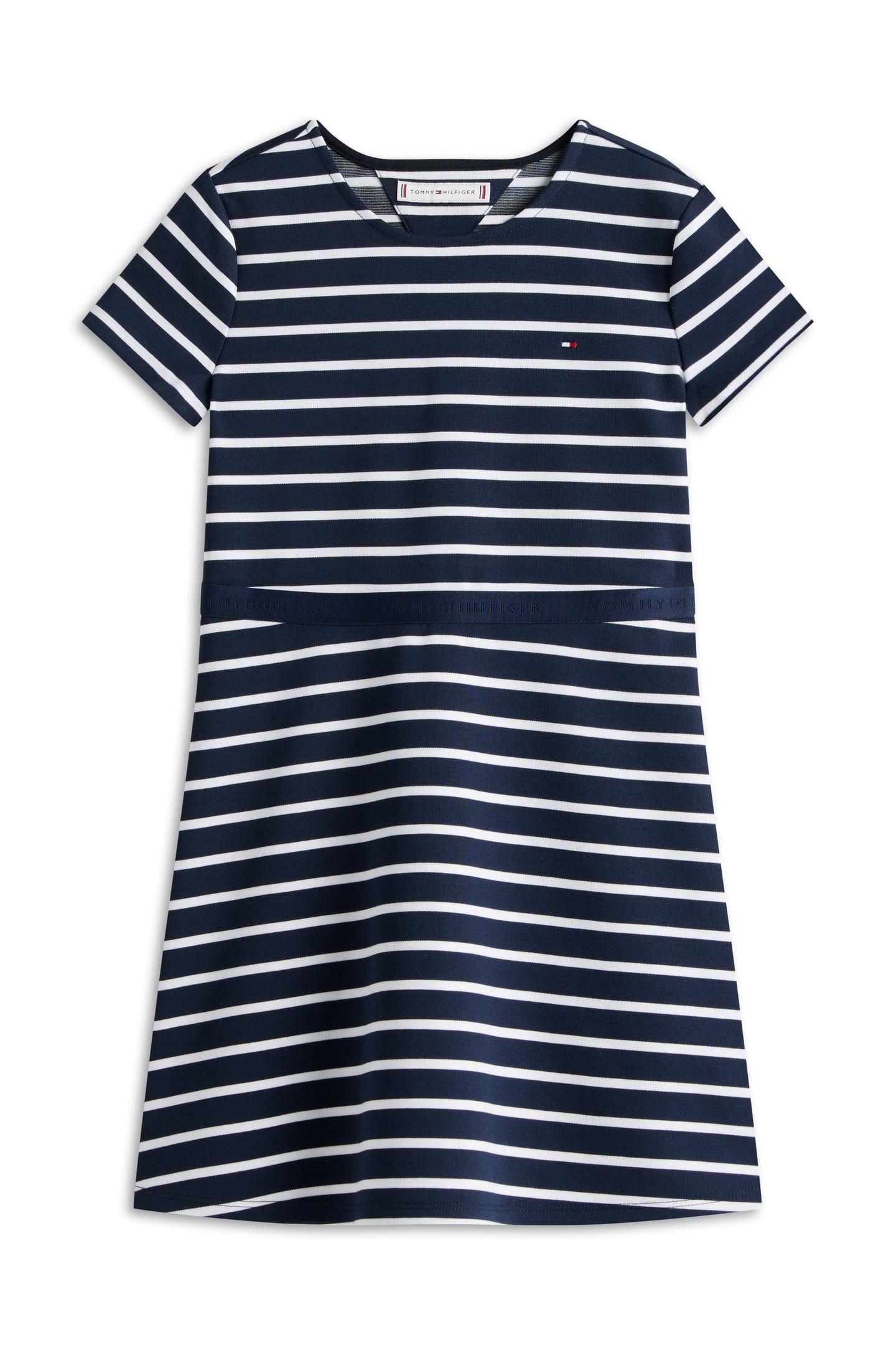 GIRLS ESSENTIAL PUNTO SKATER DRESS DARK NIGHT NAVY STRIPES 4