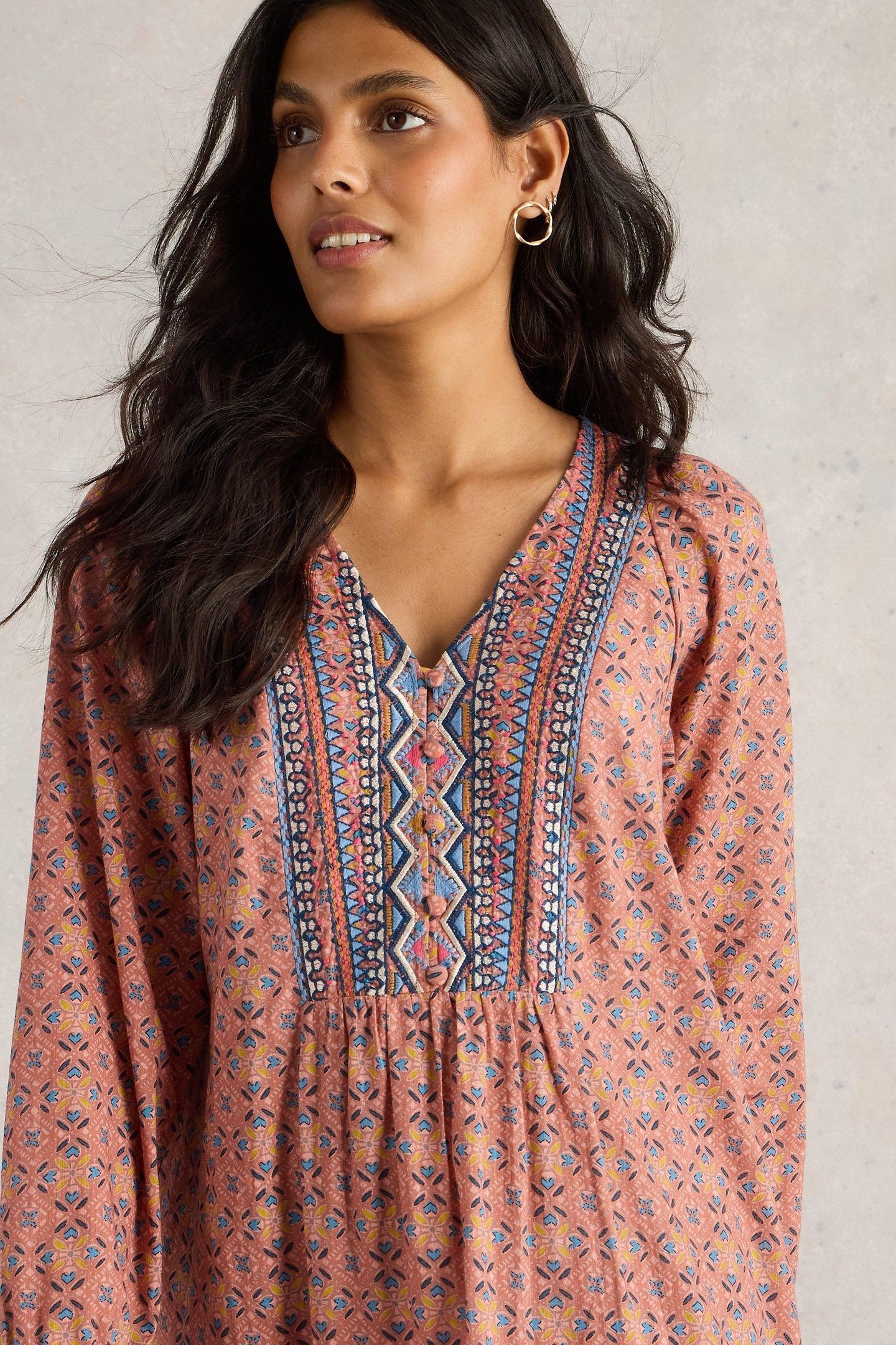 ABIGAIL EMBROIDERED DRESS PINK MULTI 7