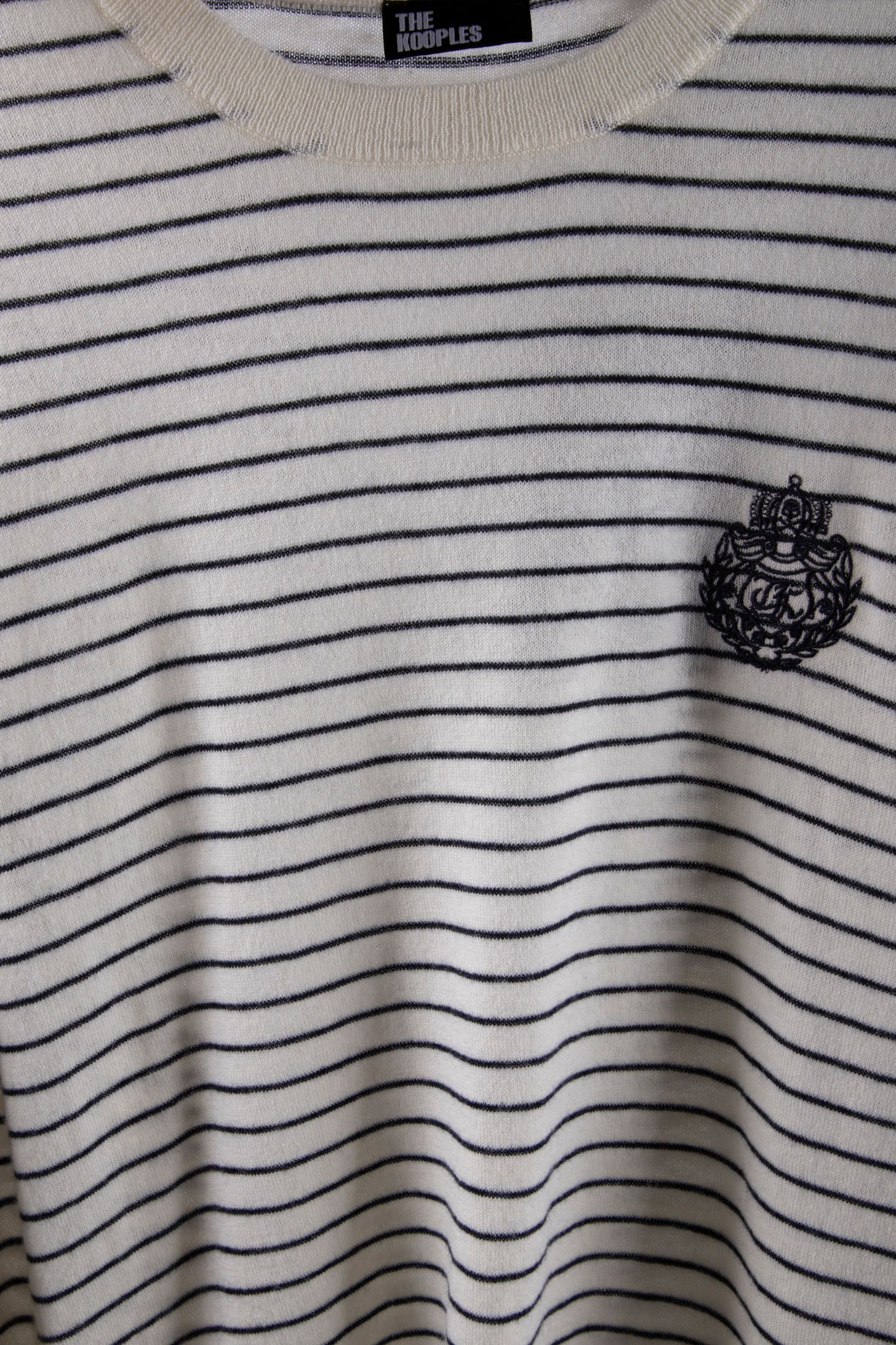 PULL COL ROND A RAYURES DETAIL BRODERIE WHITE / BLUE 7