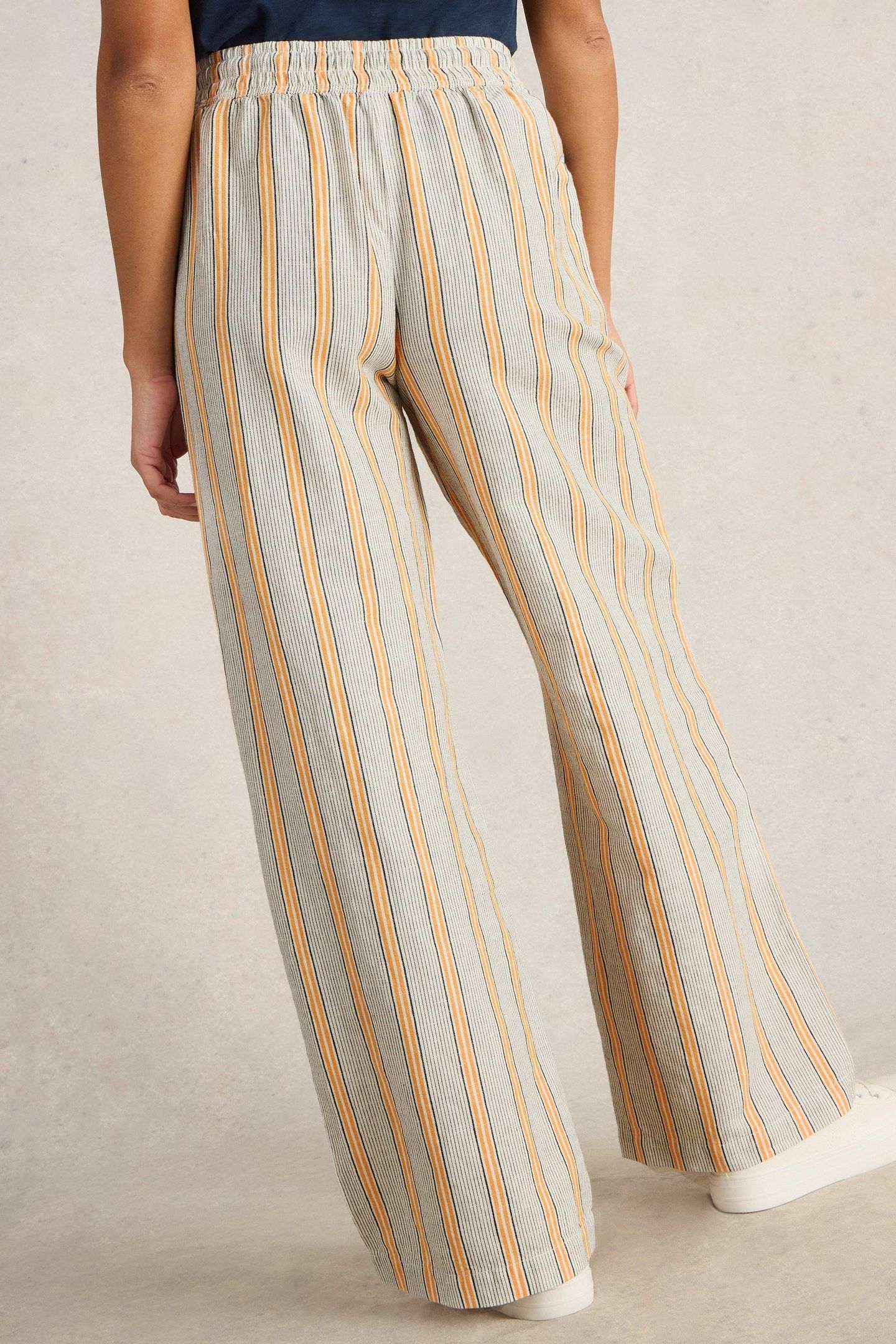 BELLE LINEN BLEND TROUSER WHITE MULTI 4