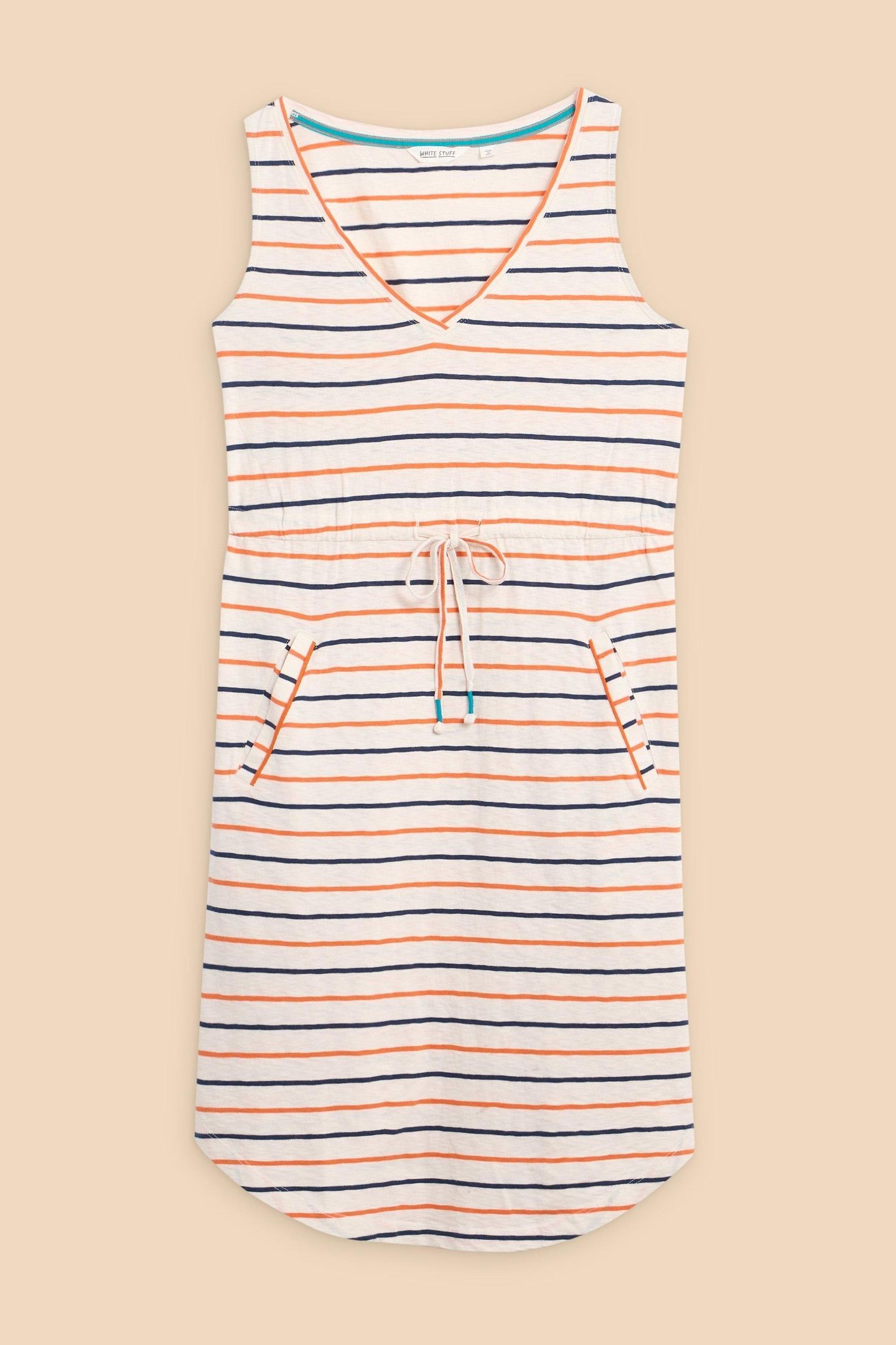 HEIDI SHORT JERSEY DRESS IVORY MULTI 4