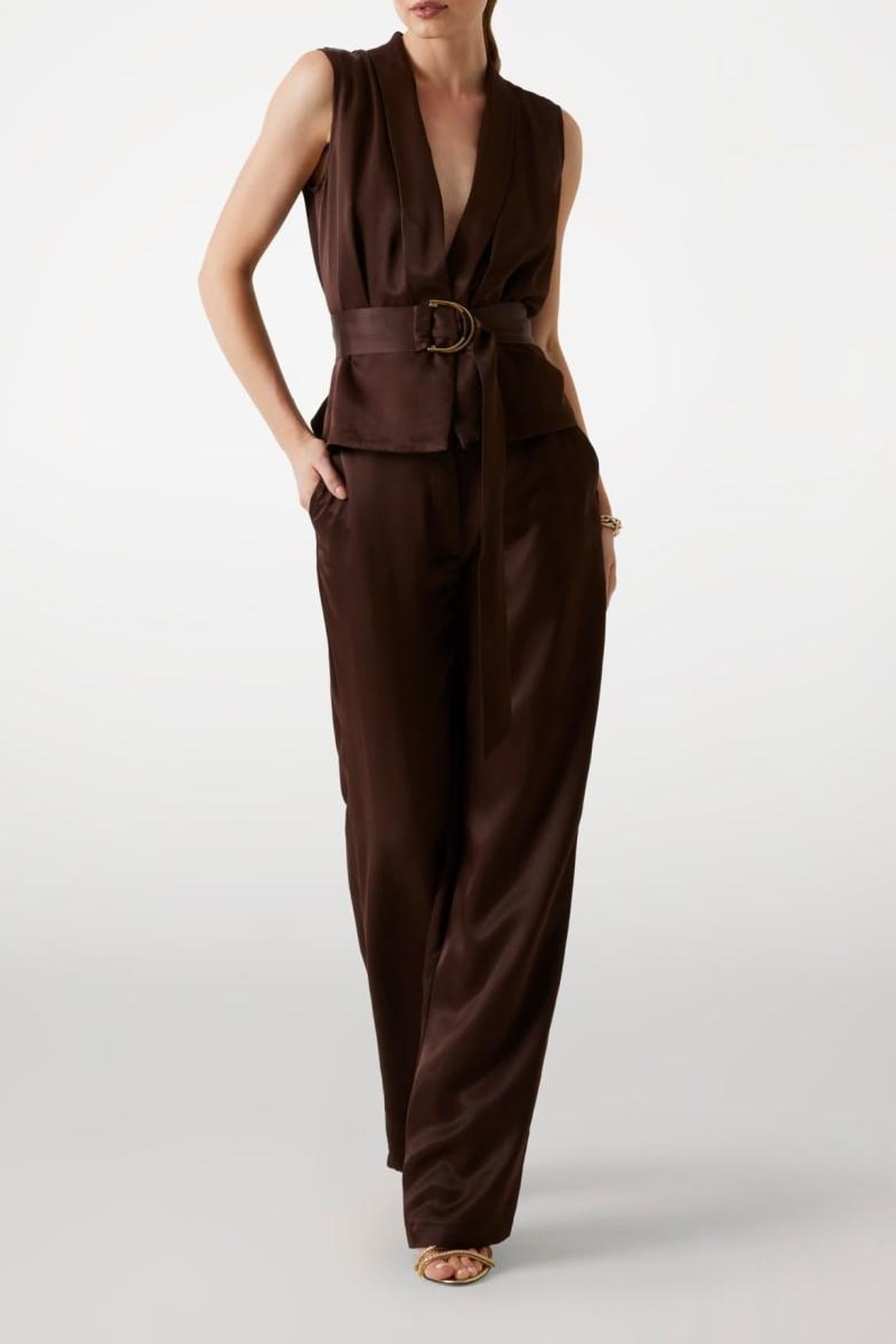 IVA BELTED STRAIGHT RICH BROWN 1