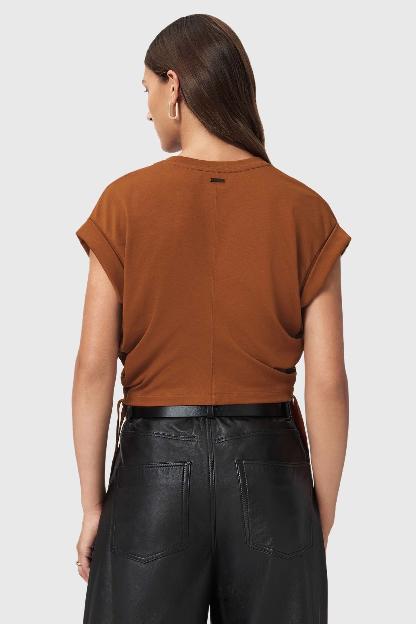MIRA SATIN TEE RUST BROWN 5