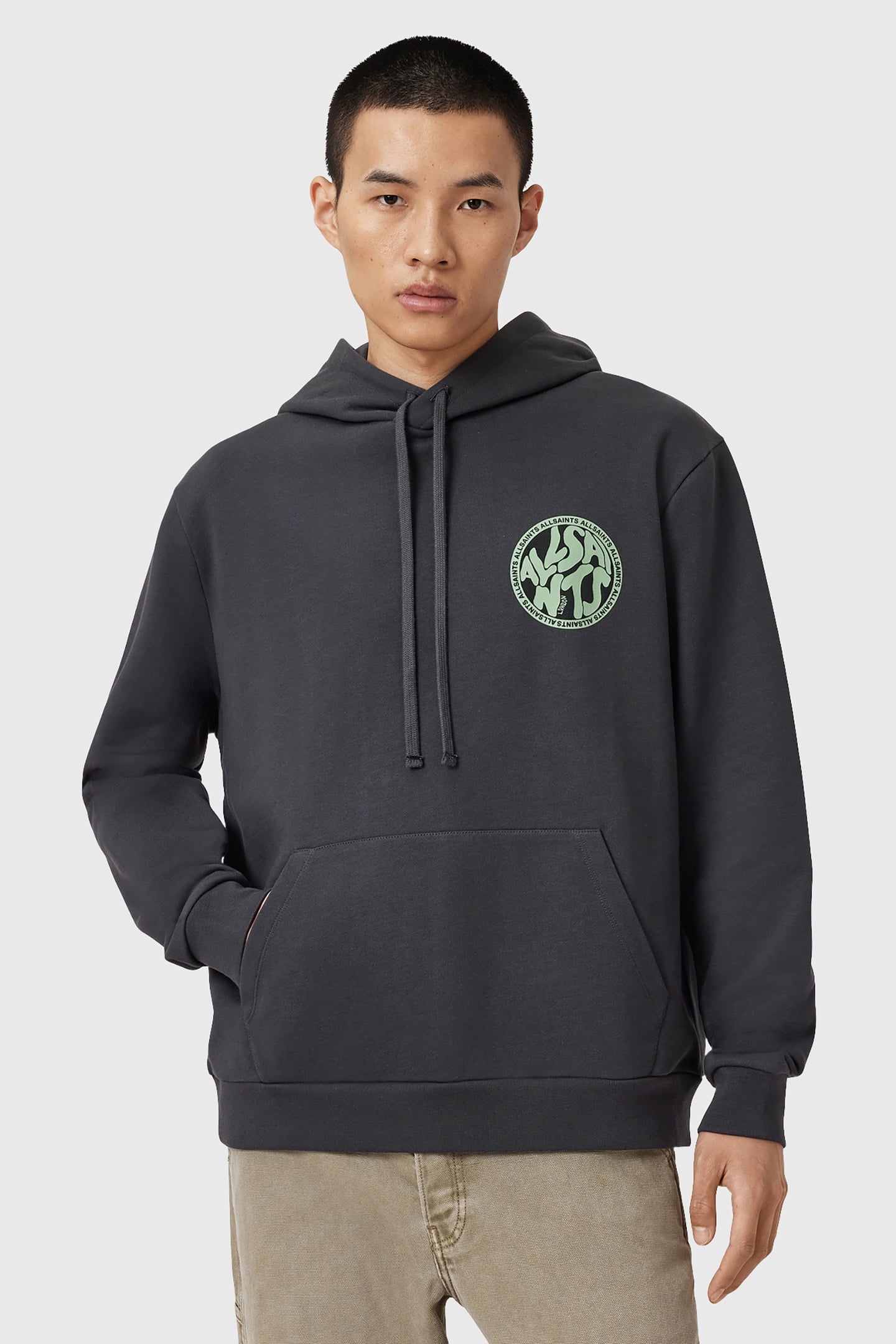 DISTORTION OTH HOODY WASHED BLACK/GREEN 1