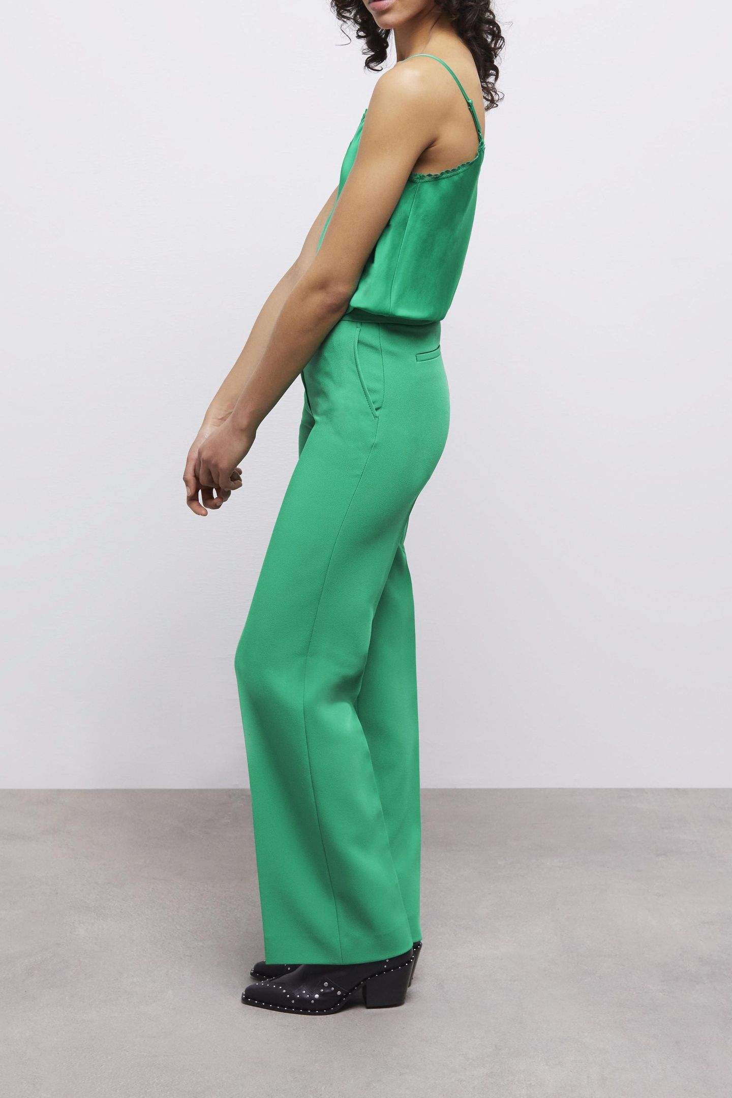 STRAIGHT-LEG SUIT TROUSERS GREEN 4