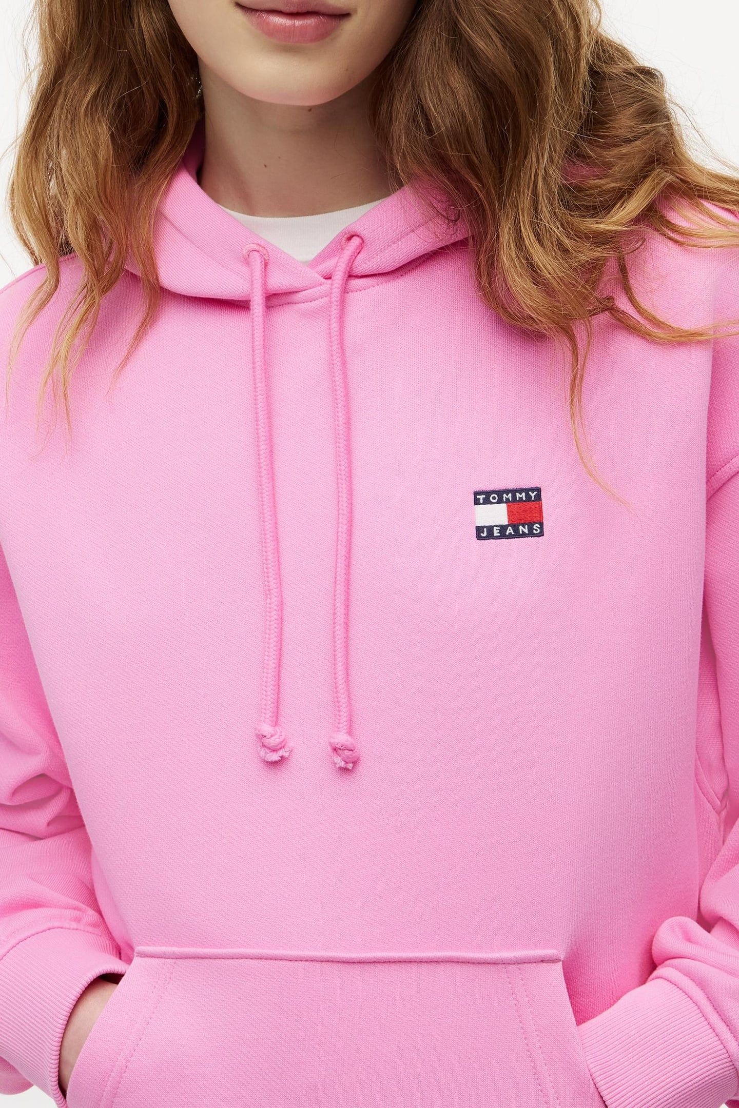 BOXY BADGE HOODIE PINK DAISY 5