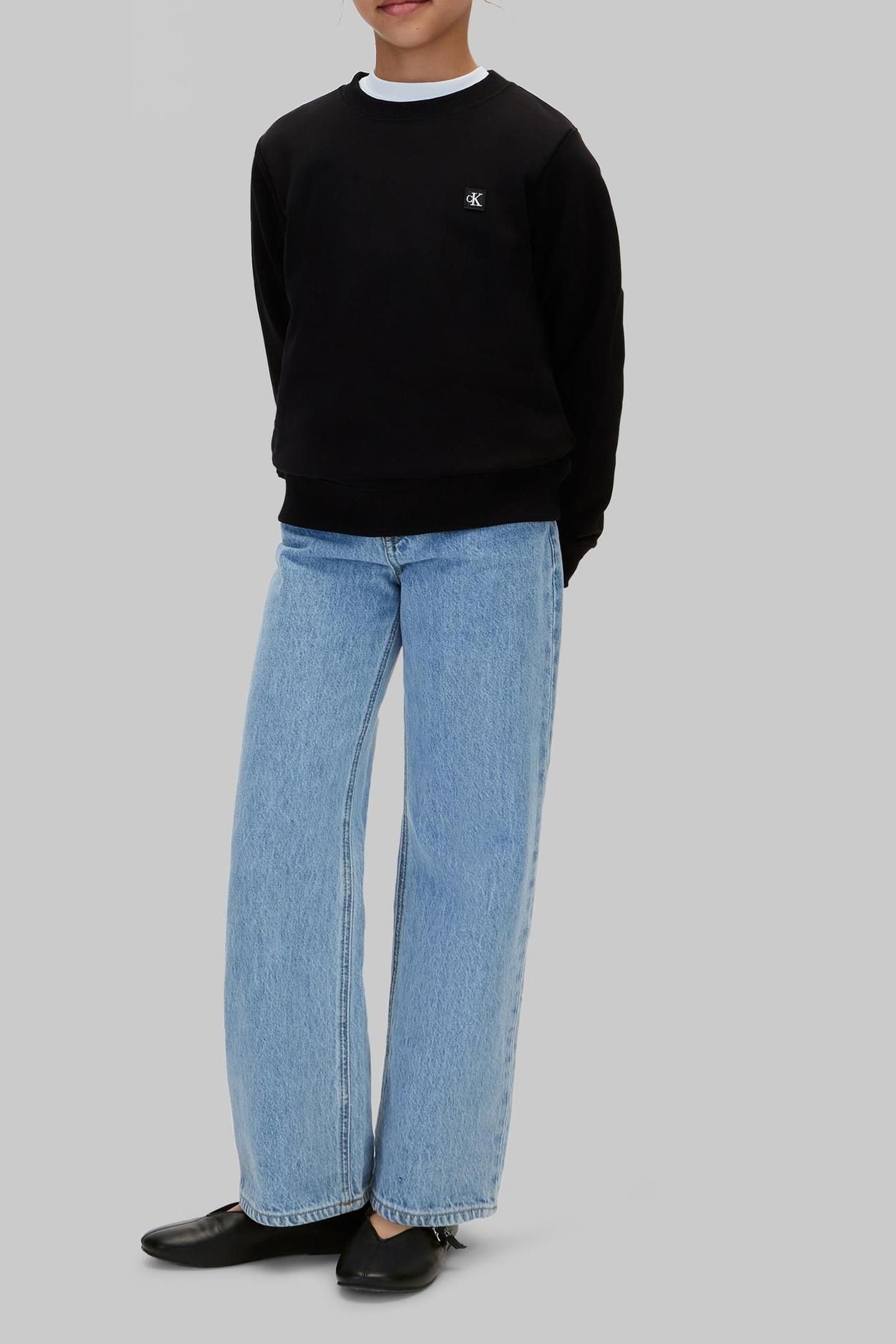 UNISEX MINI BADGE CREW NECK BLACK 2