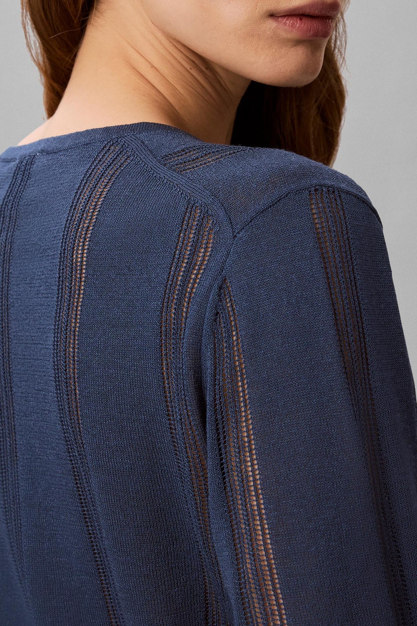 LINEN BLEND CARDIGAN DARK DENIM 6