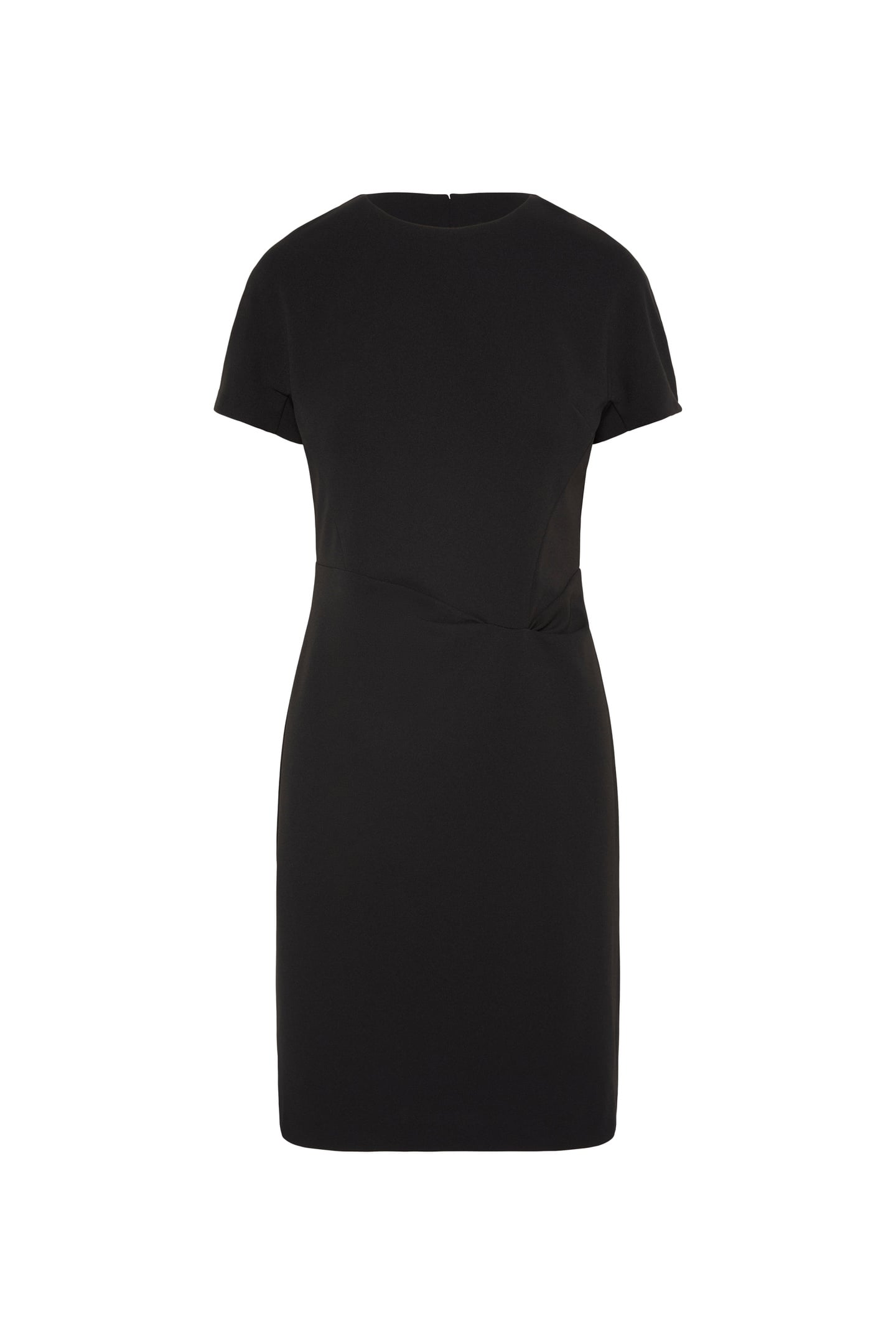 SCUBA CREPE SHORT SLEEVE KNEE-LENGTH DRESS BLACK 4