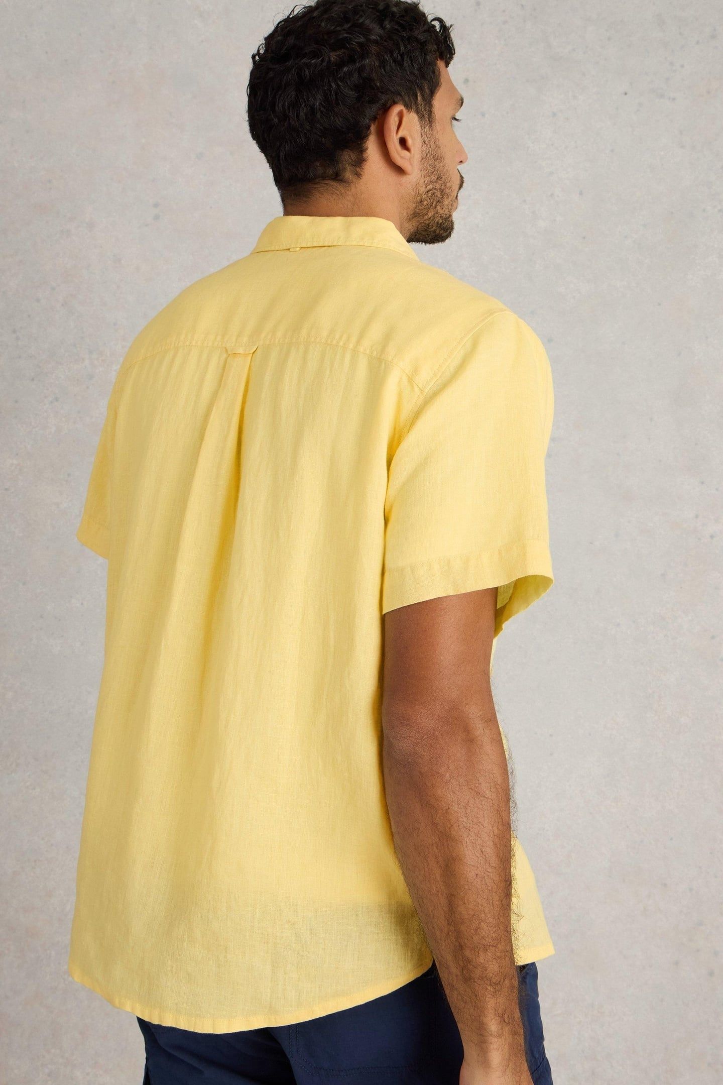 KESWICK SS LINEN SHIRT LIGHT YELLOW 3