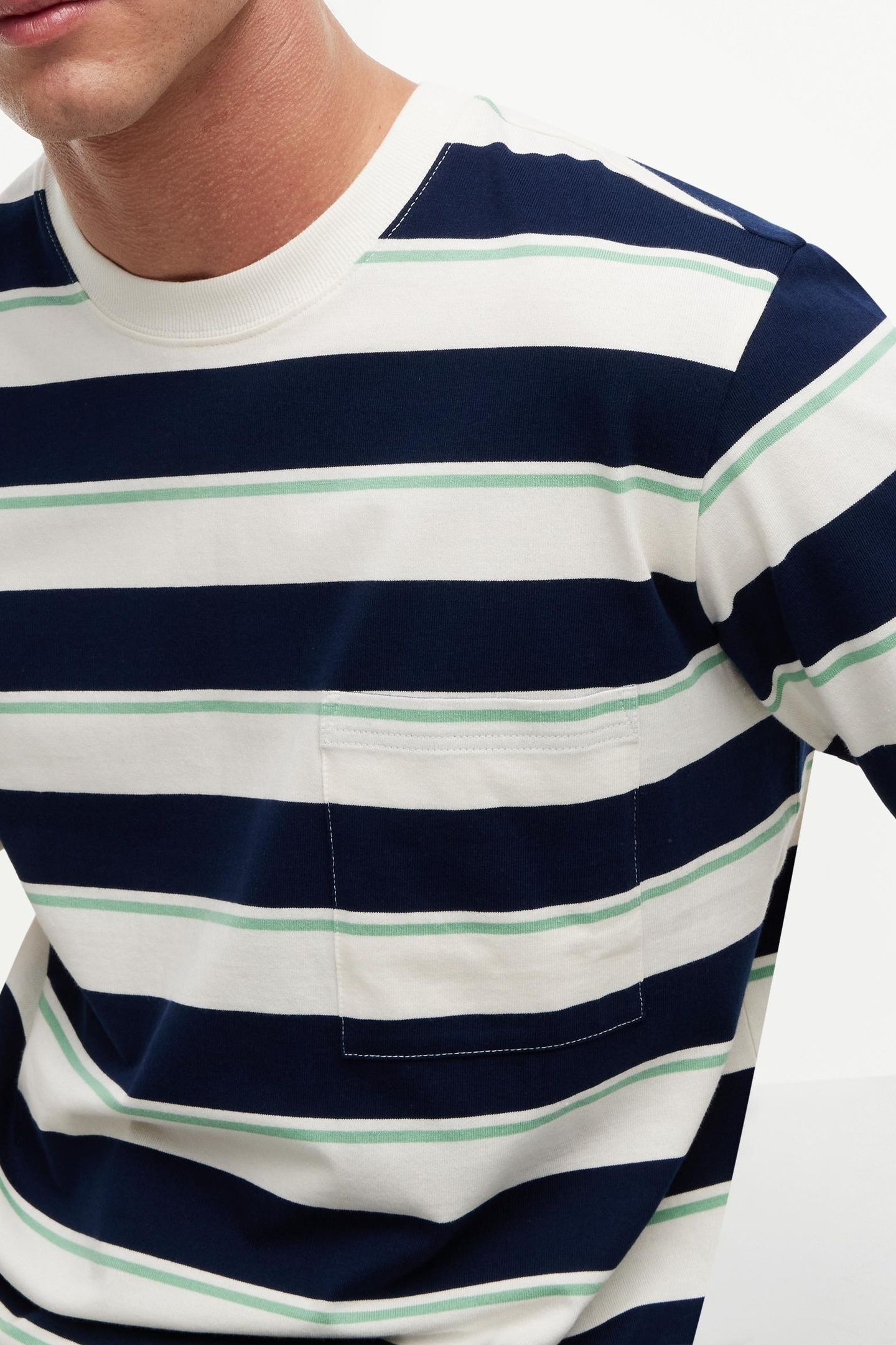 YARN DYE MULTISTRIPE IVORY/CARBON NAVY/CUT GRASS STRIPE 5