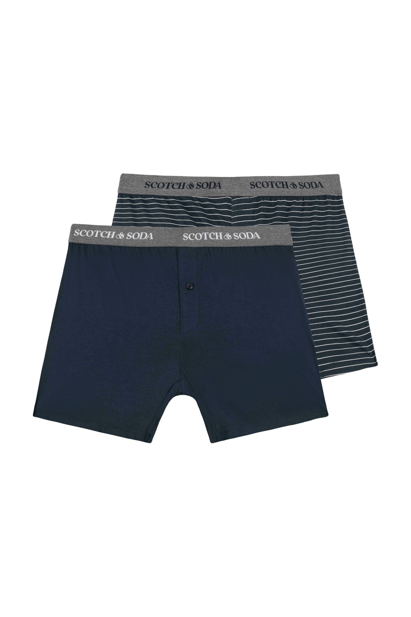 2PK MENS COTTON MODAL KNIT BOXER BRIEF UNDERWEAR NAVY 1