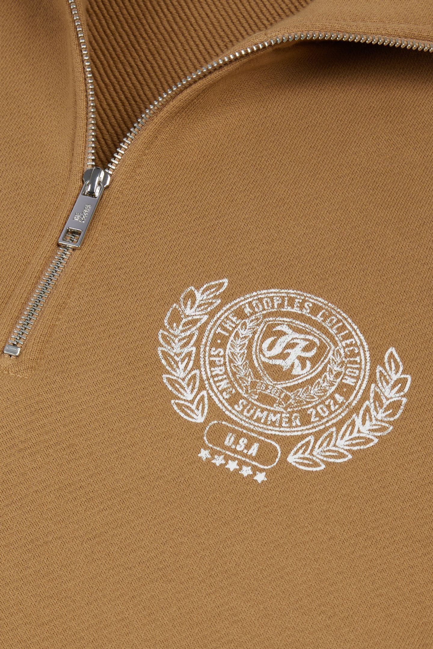 SWEATSHIRT A COL ZIPPE LIGHT BROWN 7