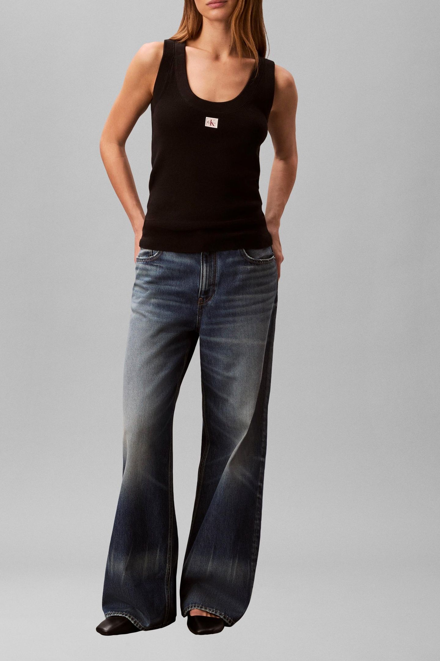 WOVEN LABEL TANK BLACK 5