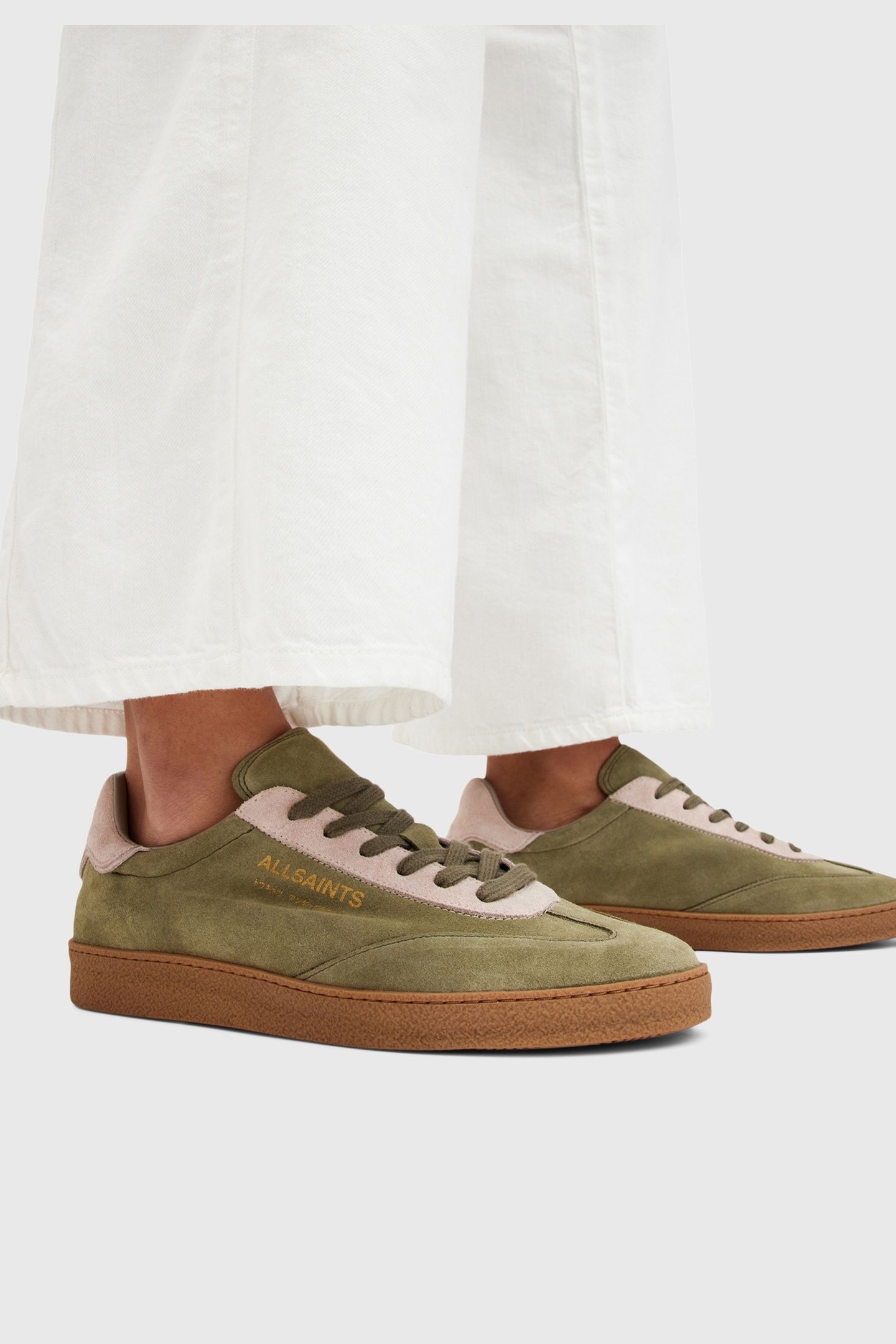 THELMA SUEDE SNEAKER KHAKI/ROSE PINK 1