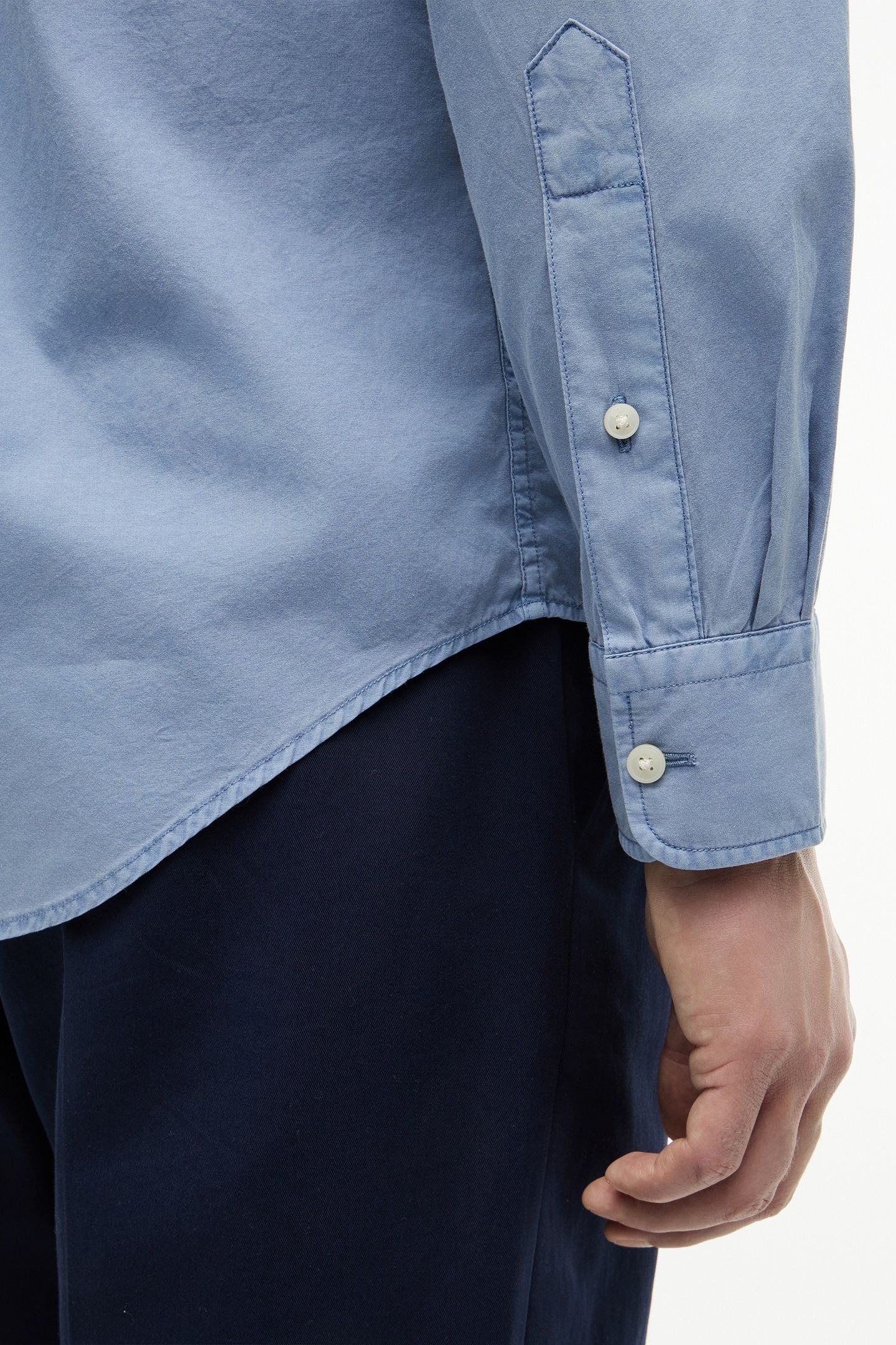 REGULAR FIT WASHED POPLIN SHIRT BRISK BLUE 5