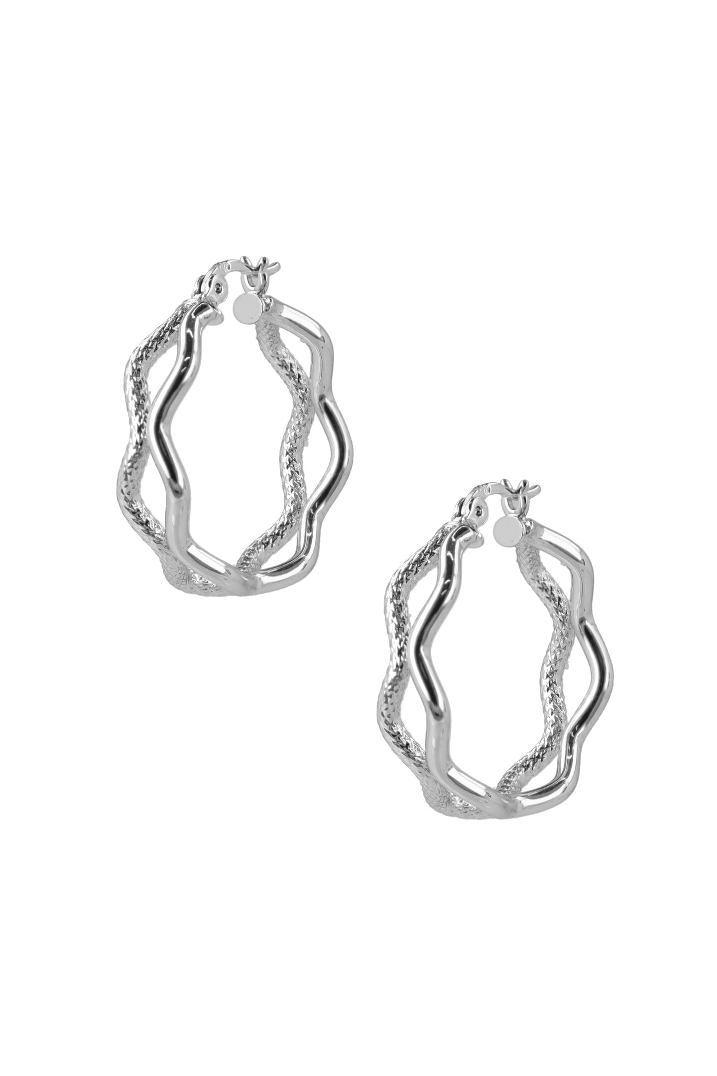 DIVINE SMALL RHODIUM HOOPS 3