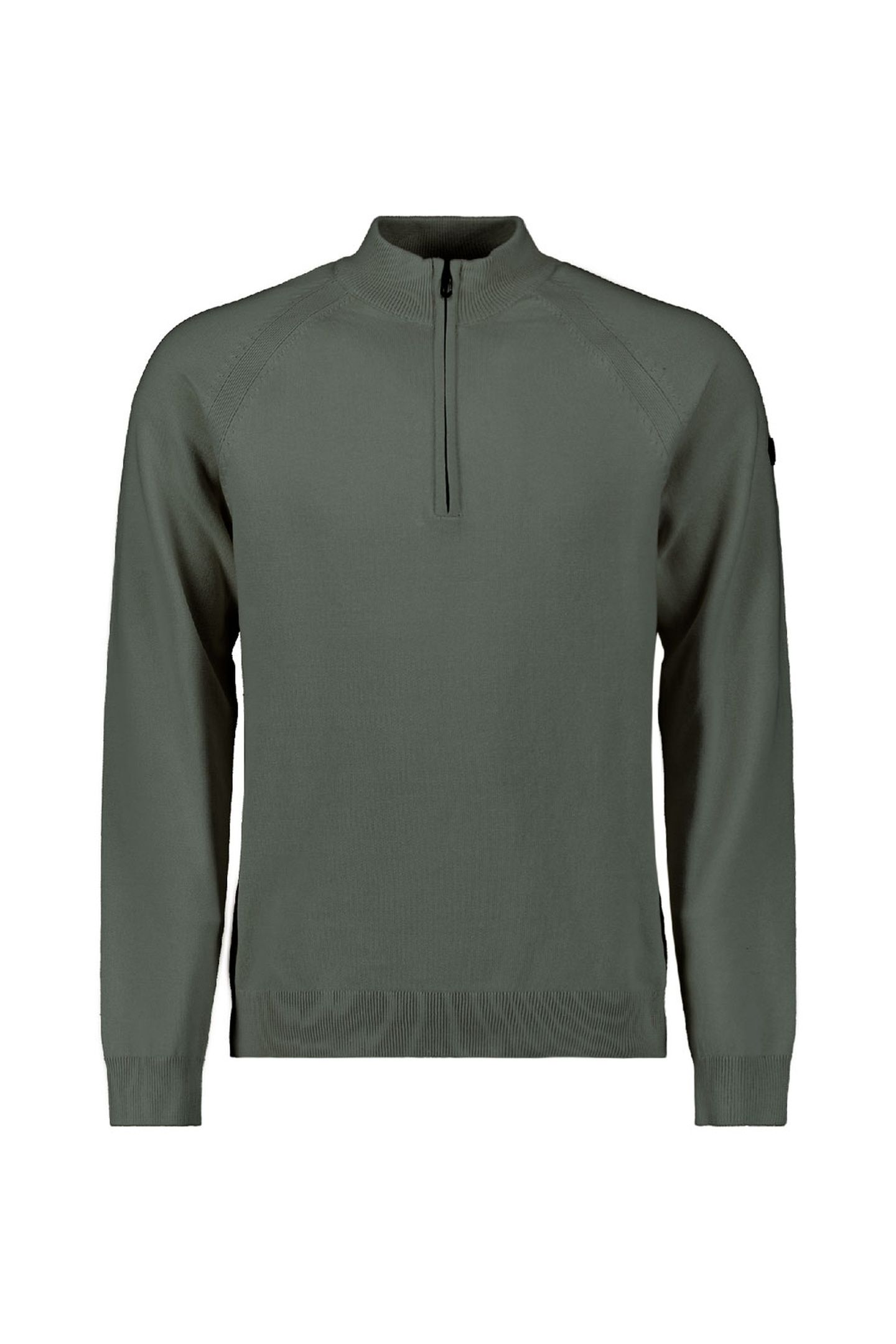 PULLOVER HALF ZIP HIGH COLLAR SOLID DARK GREEN 5