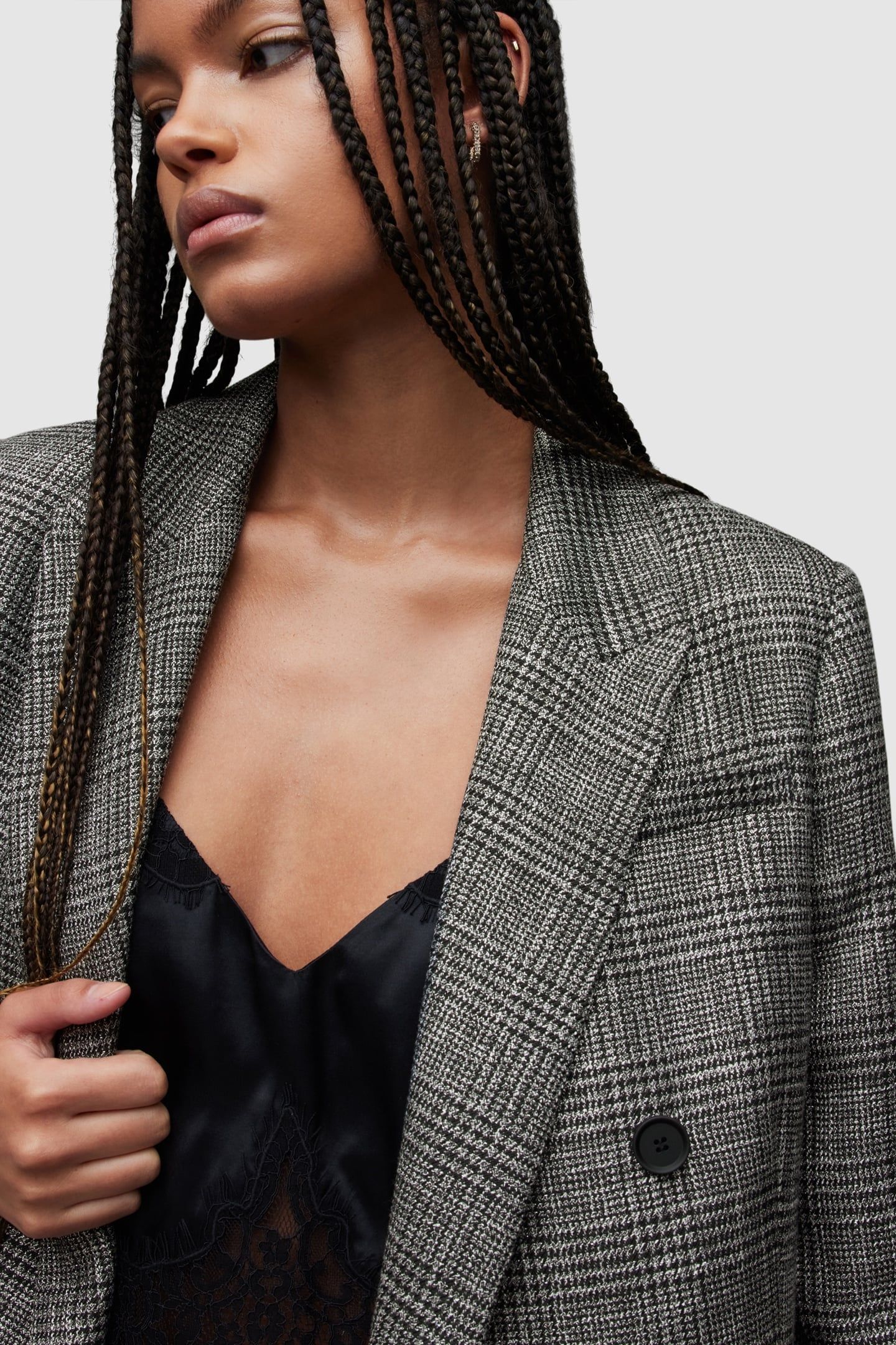 ASTRID SPARKLE BLAZER GREY CHECK 9