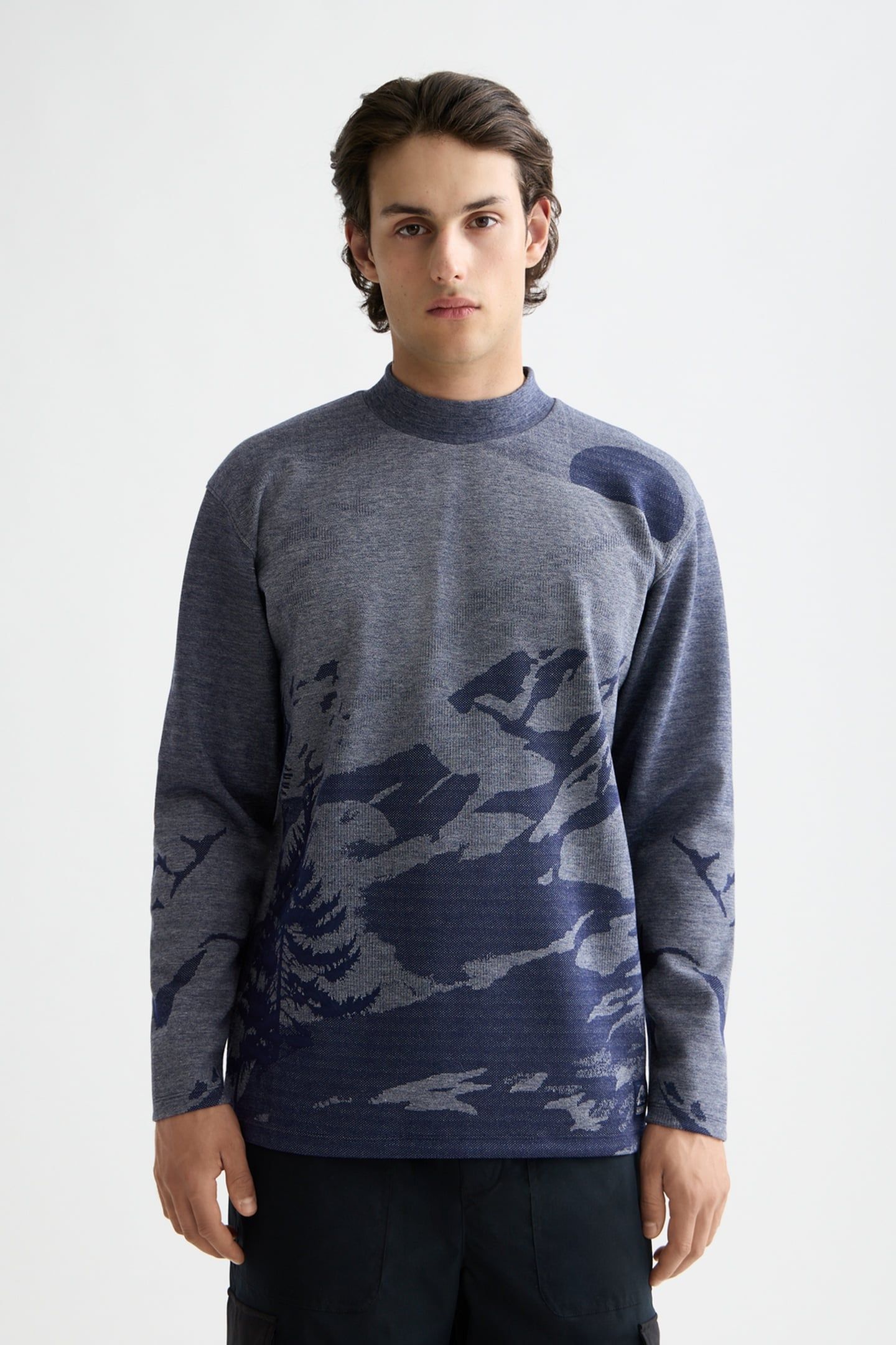 RELAXED FIT JACQUARD KNIT PEACOAT 1