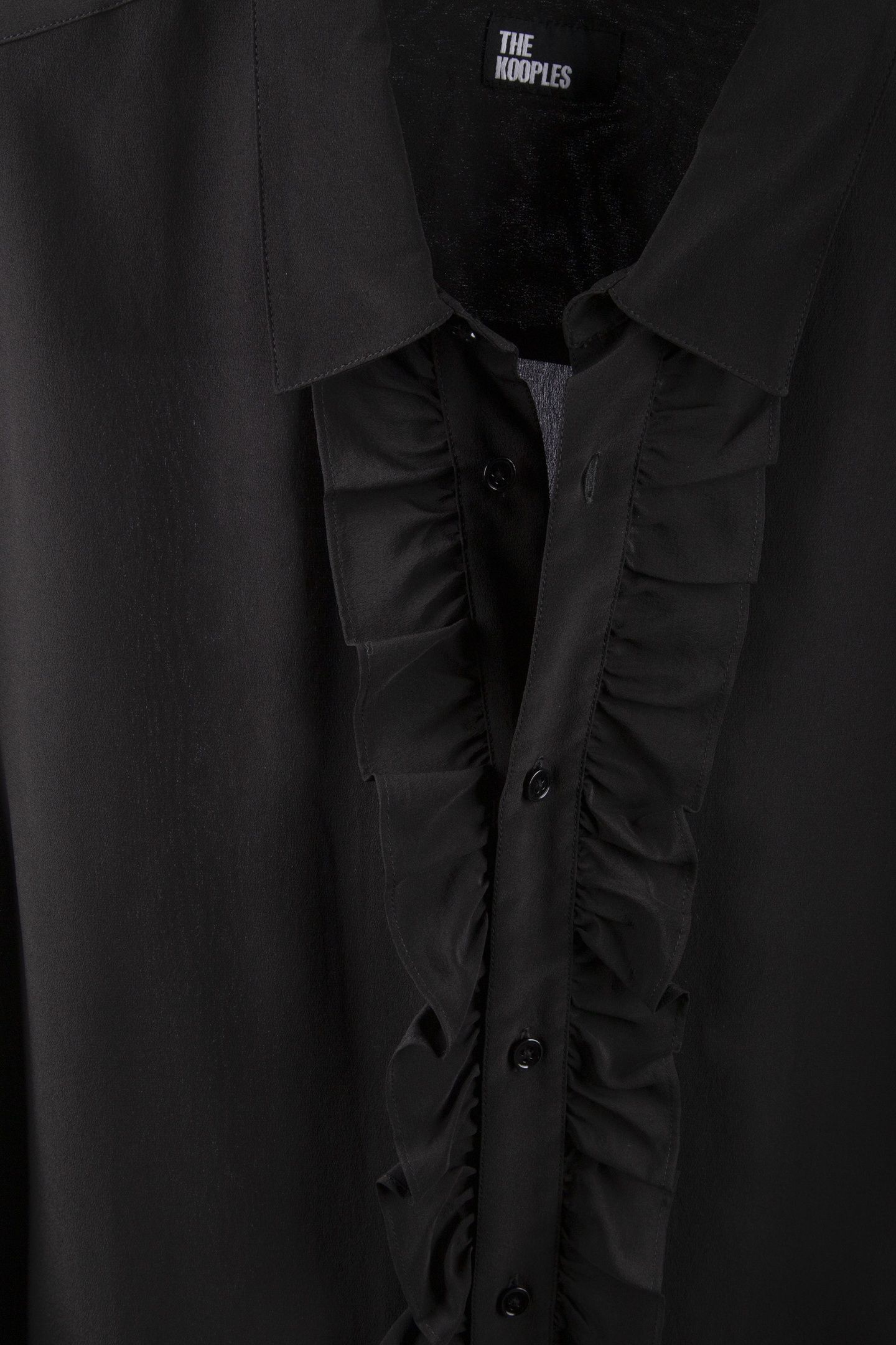 LONG-SLEEVED SILK SHIRT WITH RABBOTTED COLLAR BLACK 4